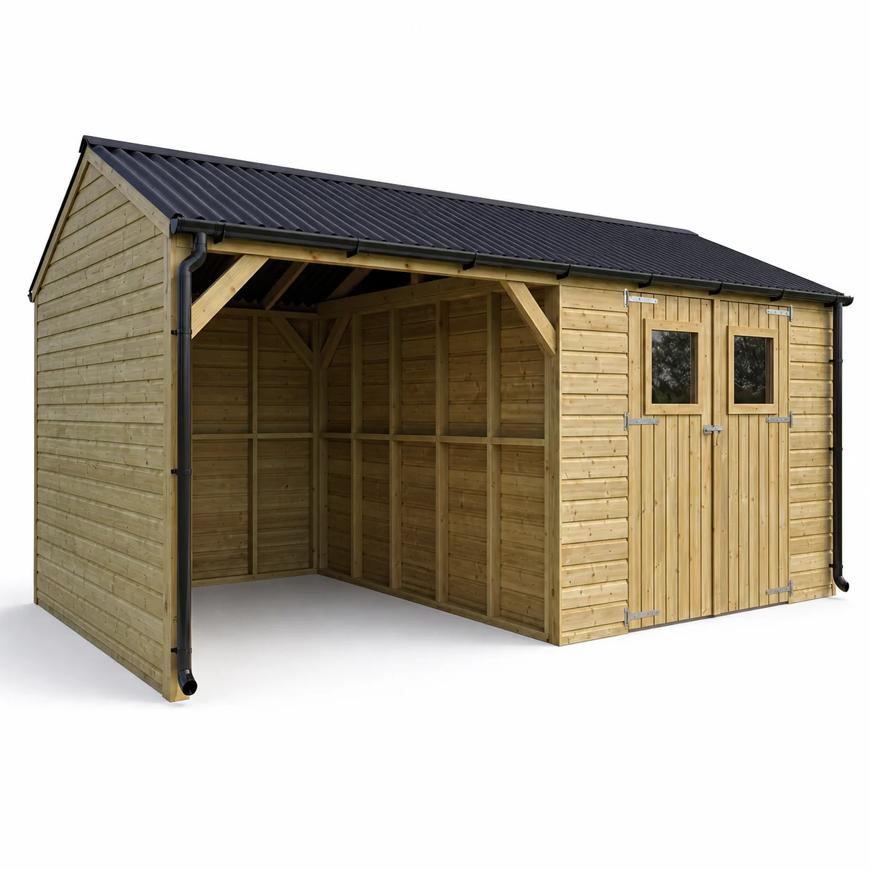 3m x 5.4m Timber Carport & Garage - Image 3