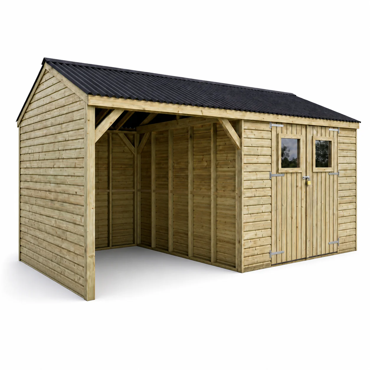 3m x 5.4m Timber Carport & Garage - Image 4