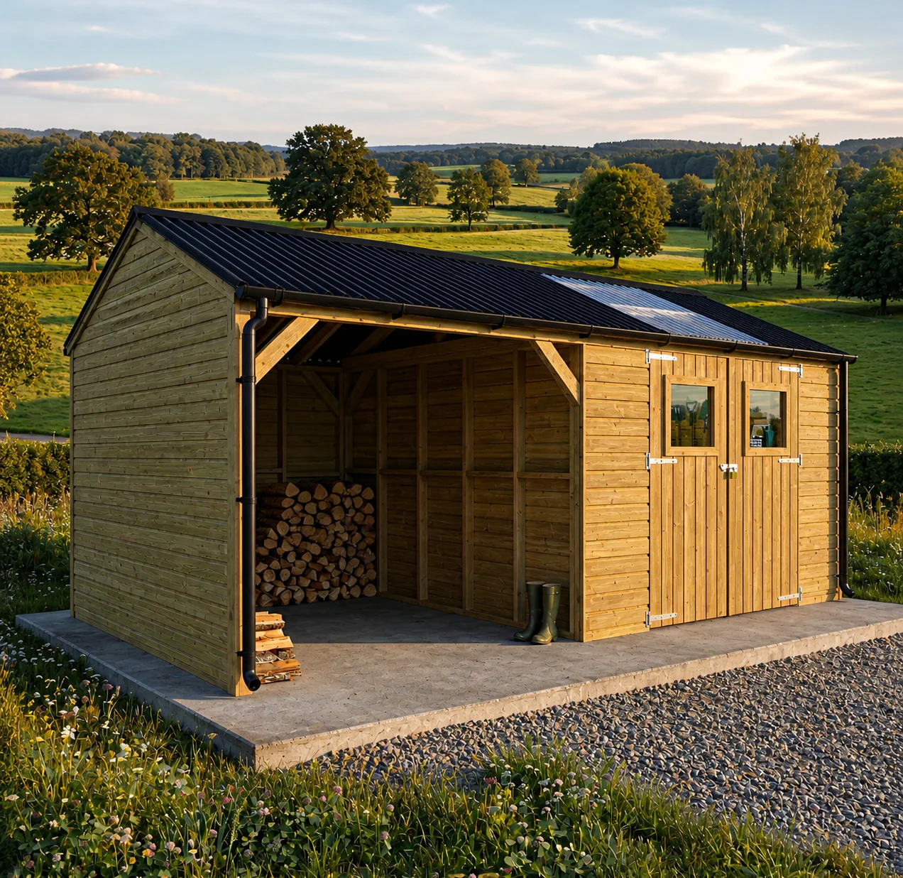 3m x 5.4m Timber Carport & Garage - Image 7