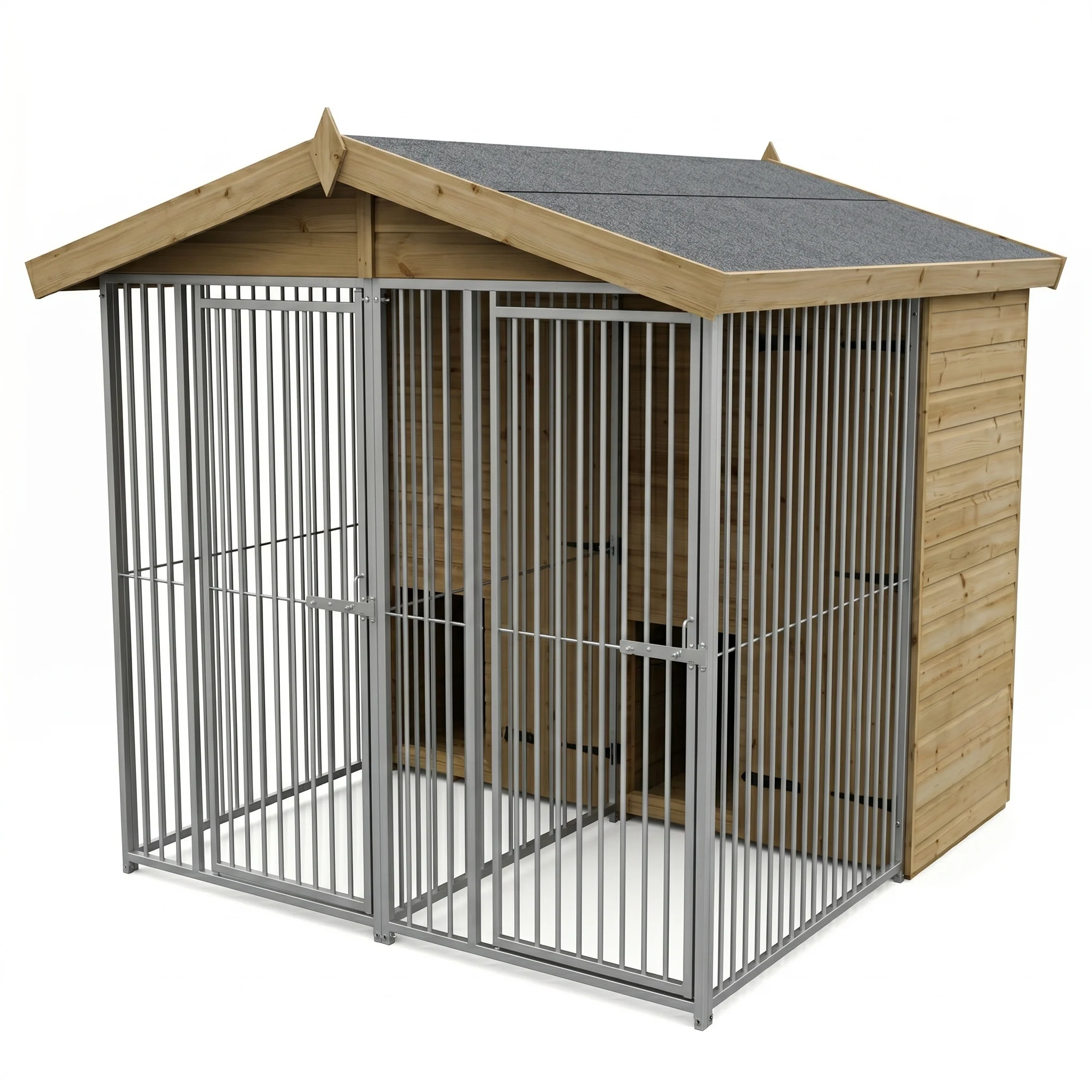 6.5 x 7ft Double Dog Kennel with Run - Image 3