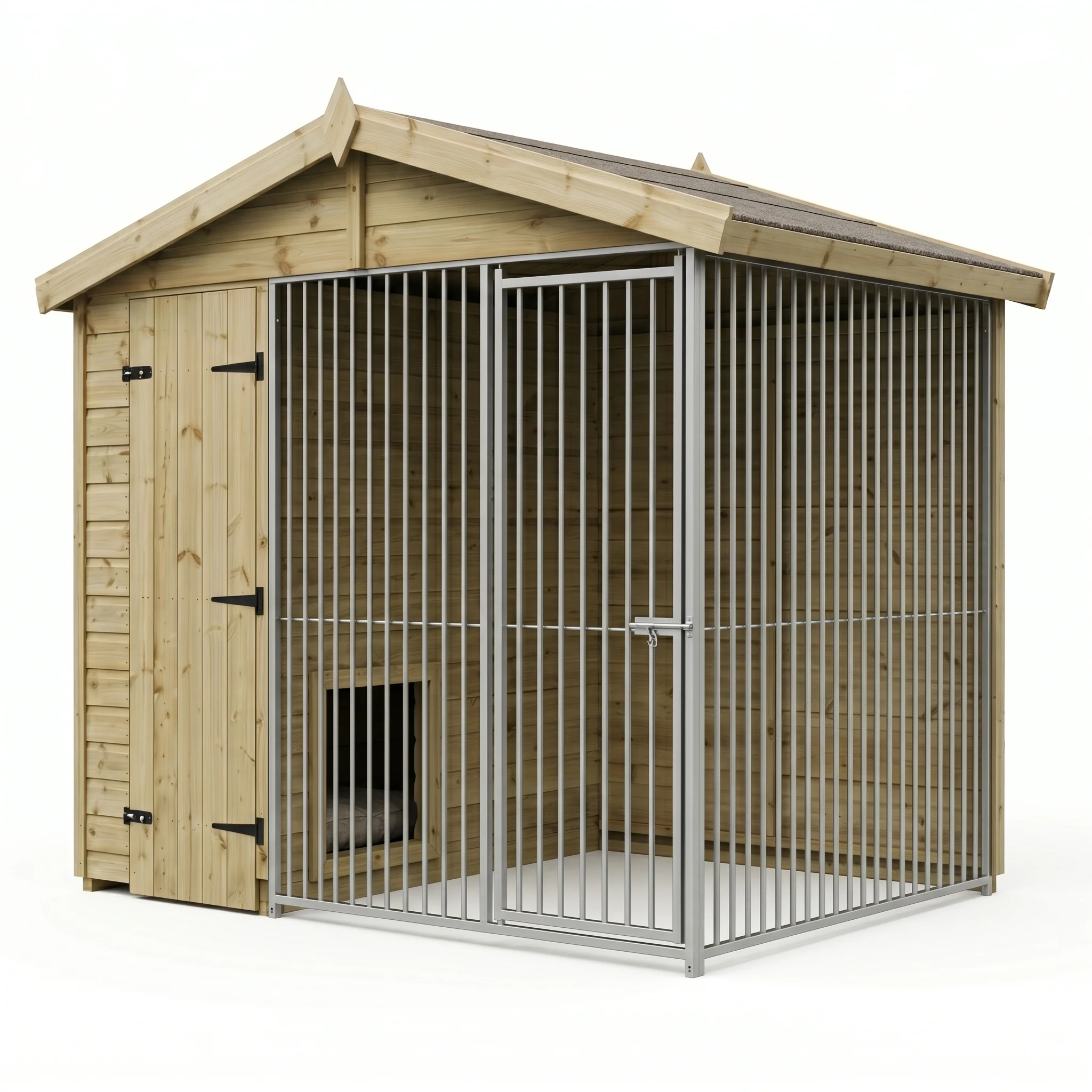 8x4 Wooden Dog Kennel with Run - Image 3