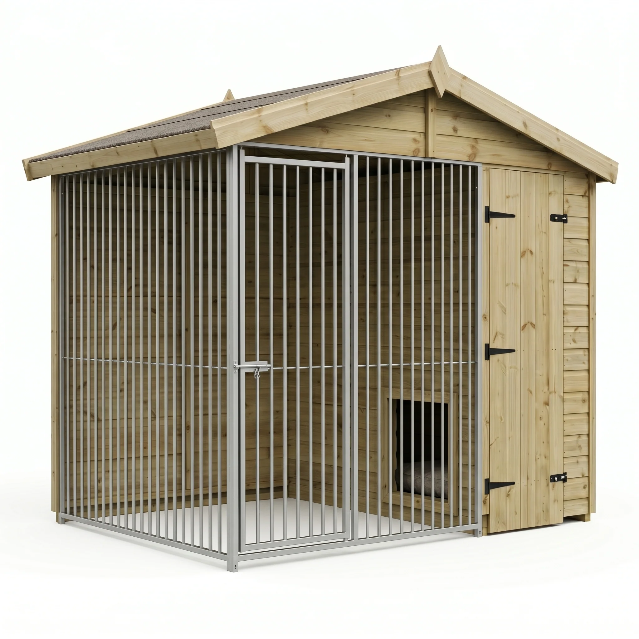 8x4 Wooden Dog Kennel with Run - Image 4