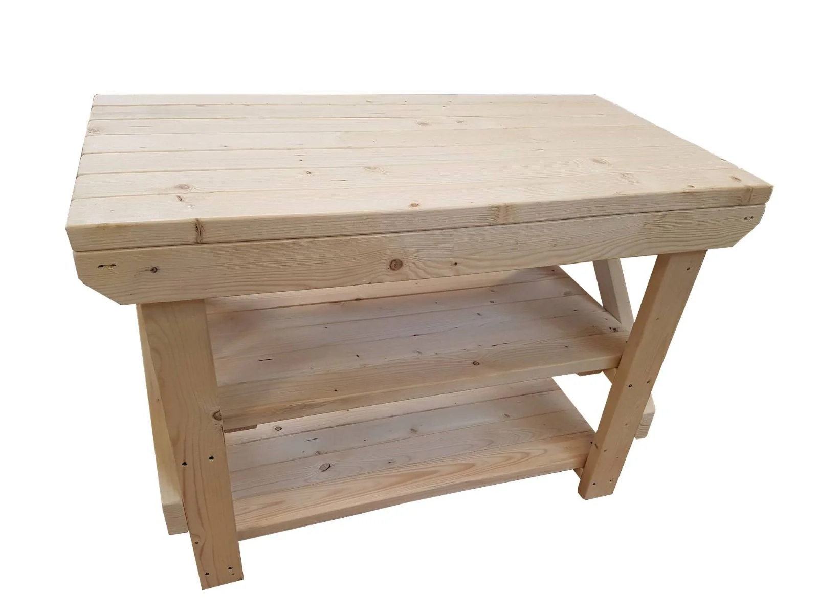 Acorn Wooden Workbench With Double Shelf - Image 7