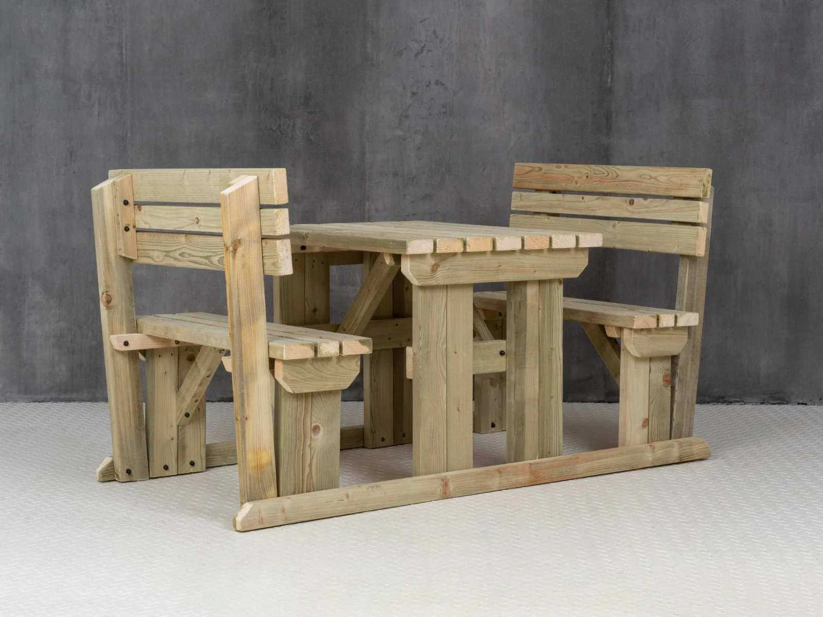 Alders Picnic Table Benches Set With Backrest - Image 10