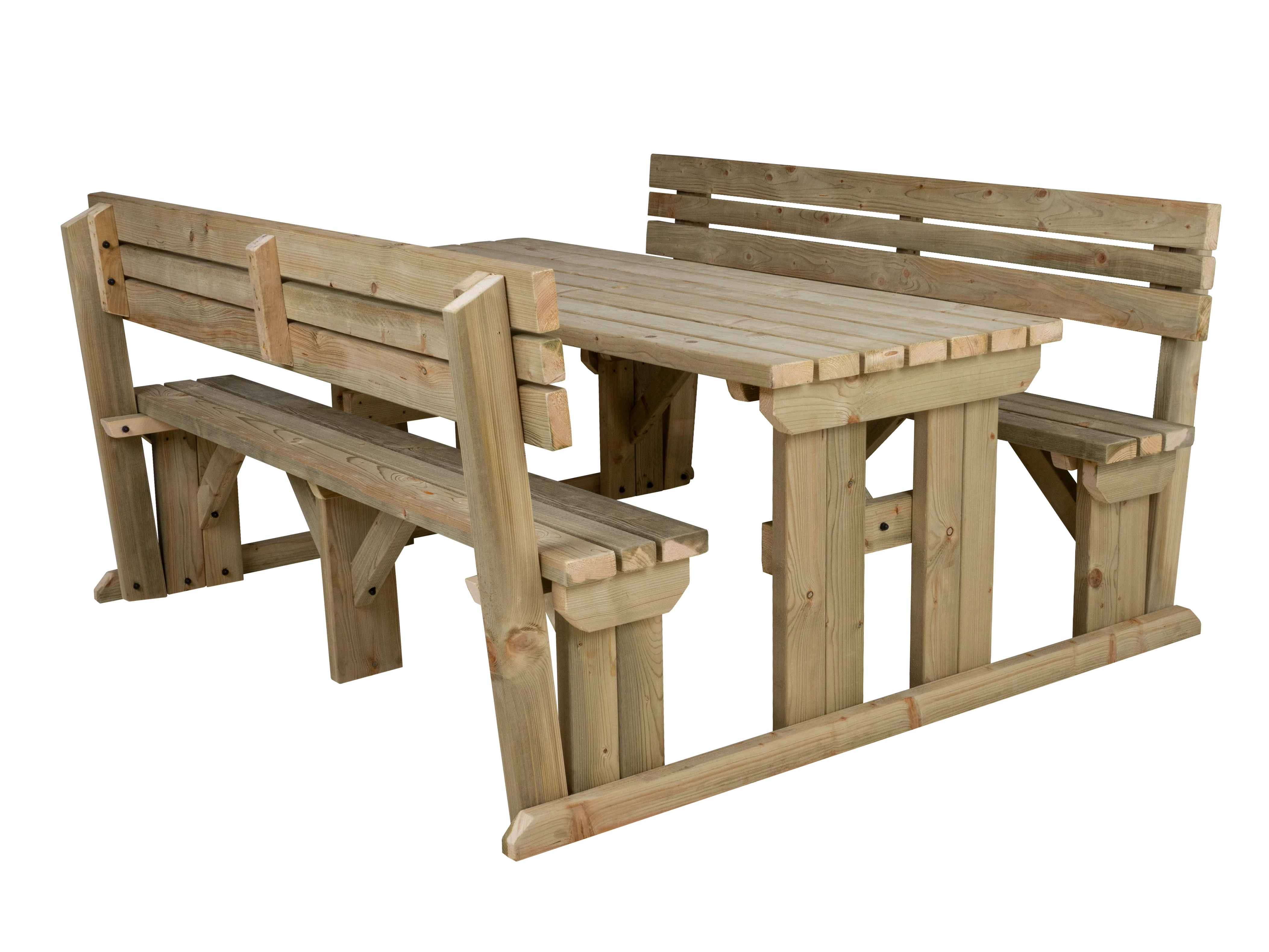 Alders Picnic Table Benches Set With Backrest - Image 14