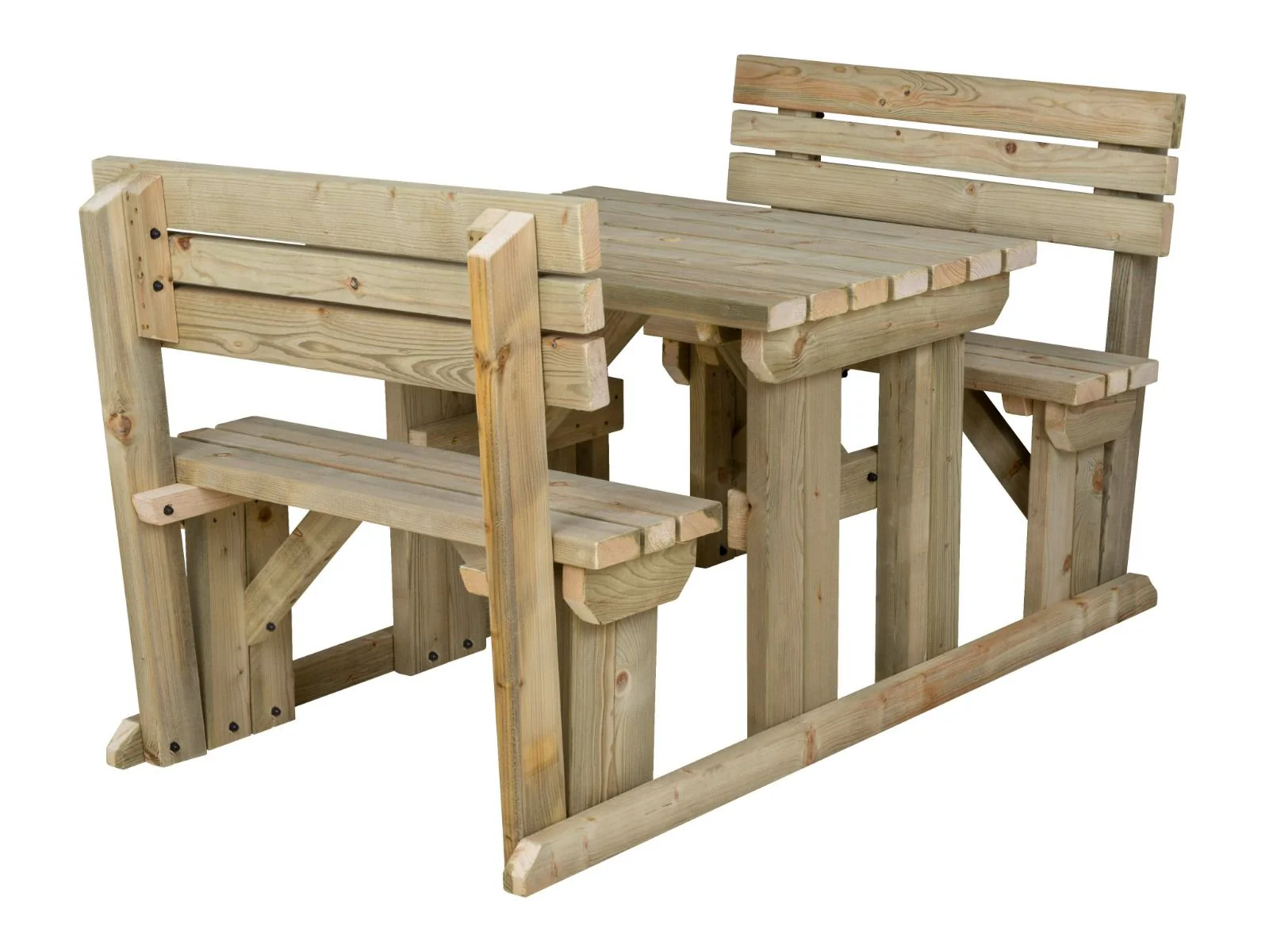 Alders Picnic Table Benches Set With Backrest - Image 6
