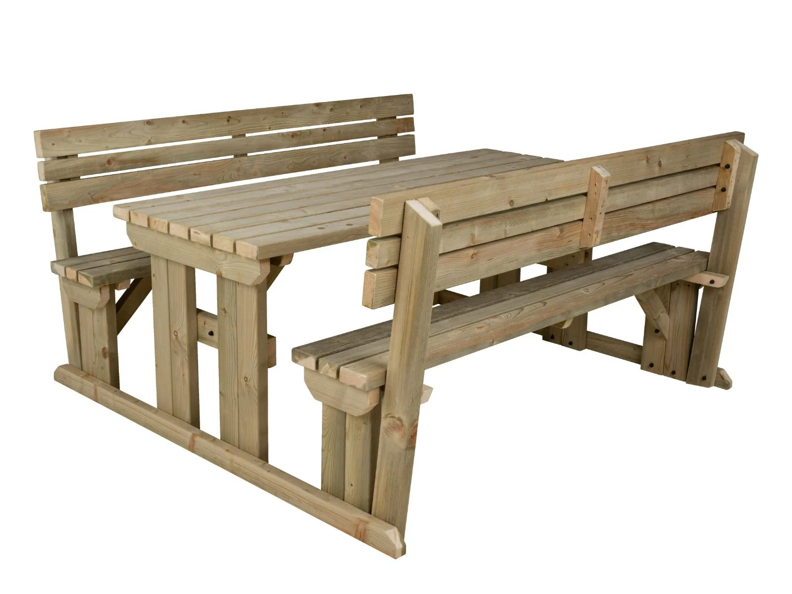 Alders Picnic Table Benches Set With Backrest - Image 7