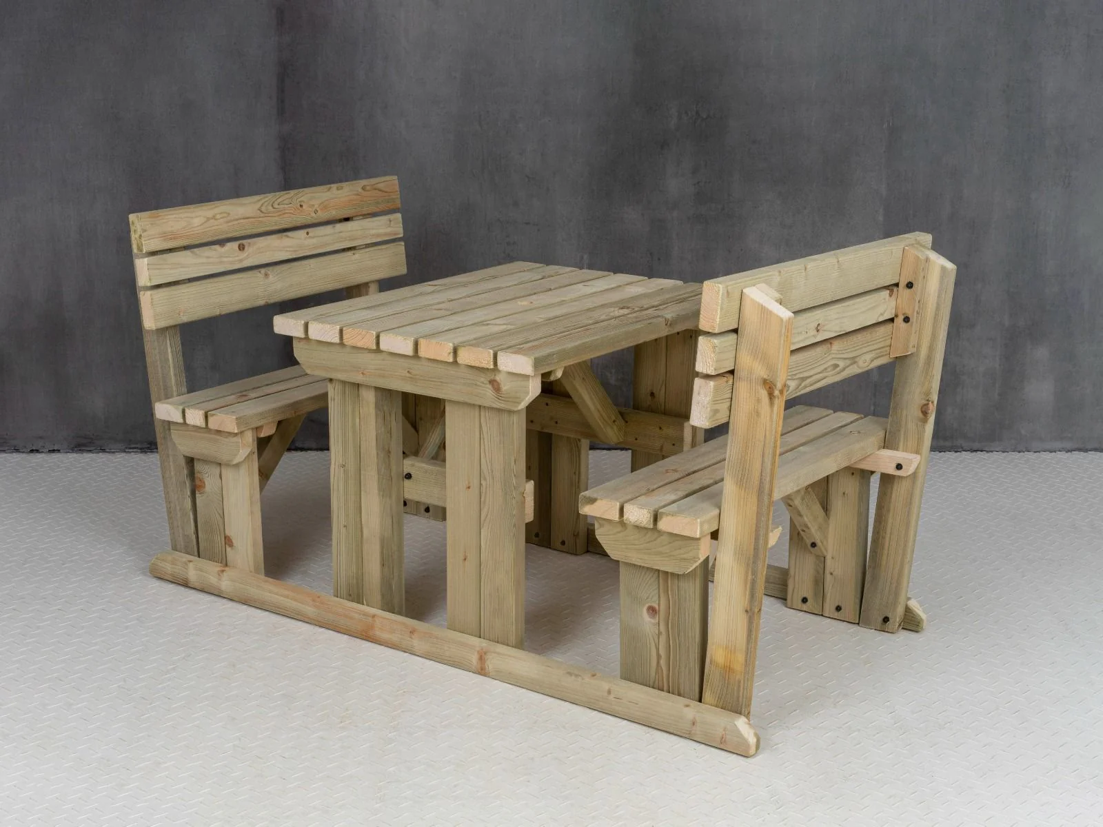 Alders Picnic Table Benches Set With Backrest - Image 8