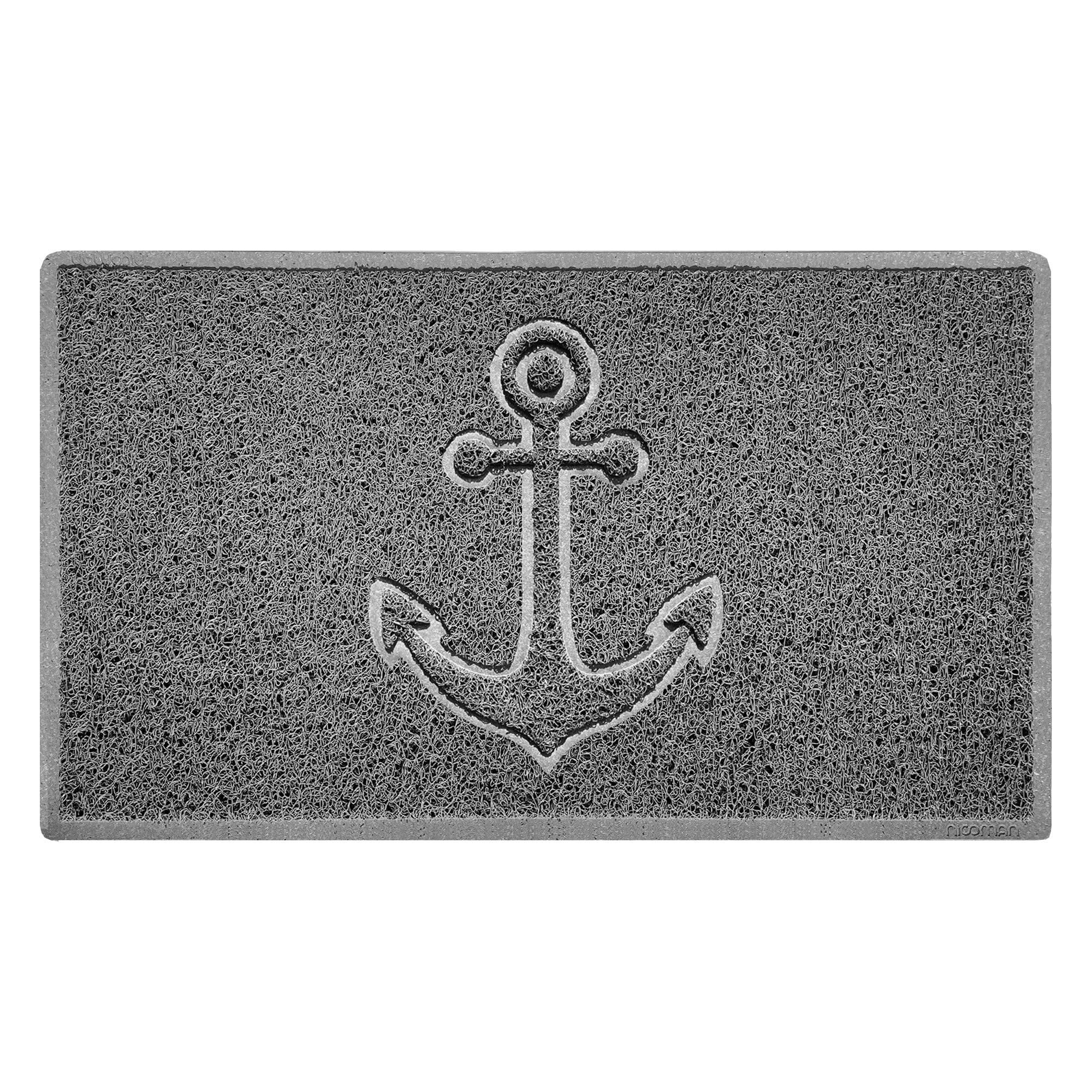 "Anchors Away" Grey Spaghetti Door Mat - Image 3