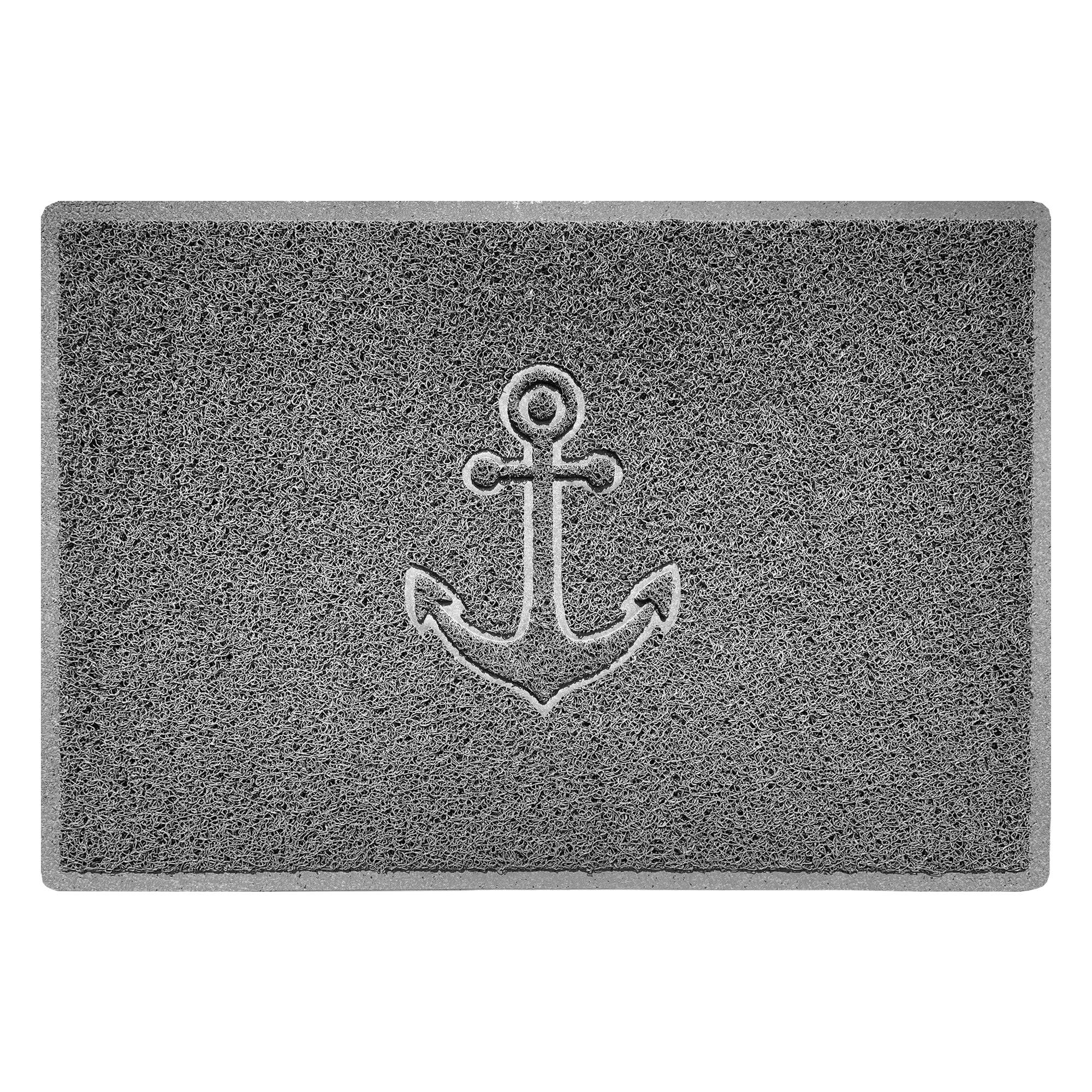 "Anchors Away" Grey Spaghetti Door Mat - Image 4