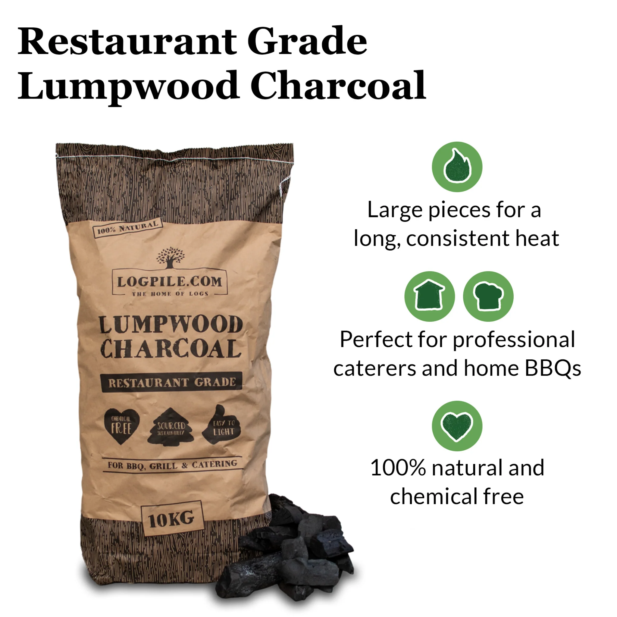 BBQ Starter Kit. Restaurant Grade Barbecue Charcoal, Kindling, Natural Firelighters and Matches - Image 3