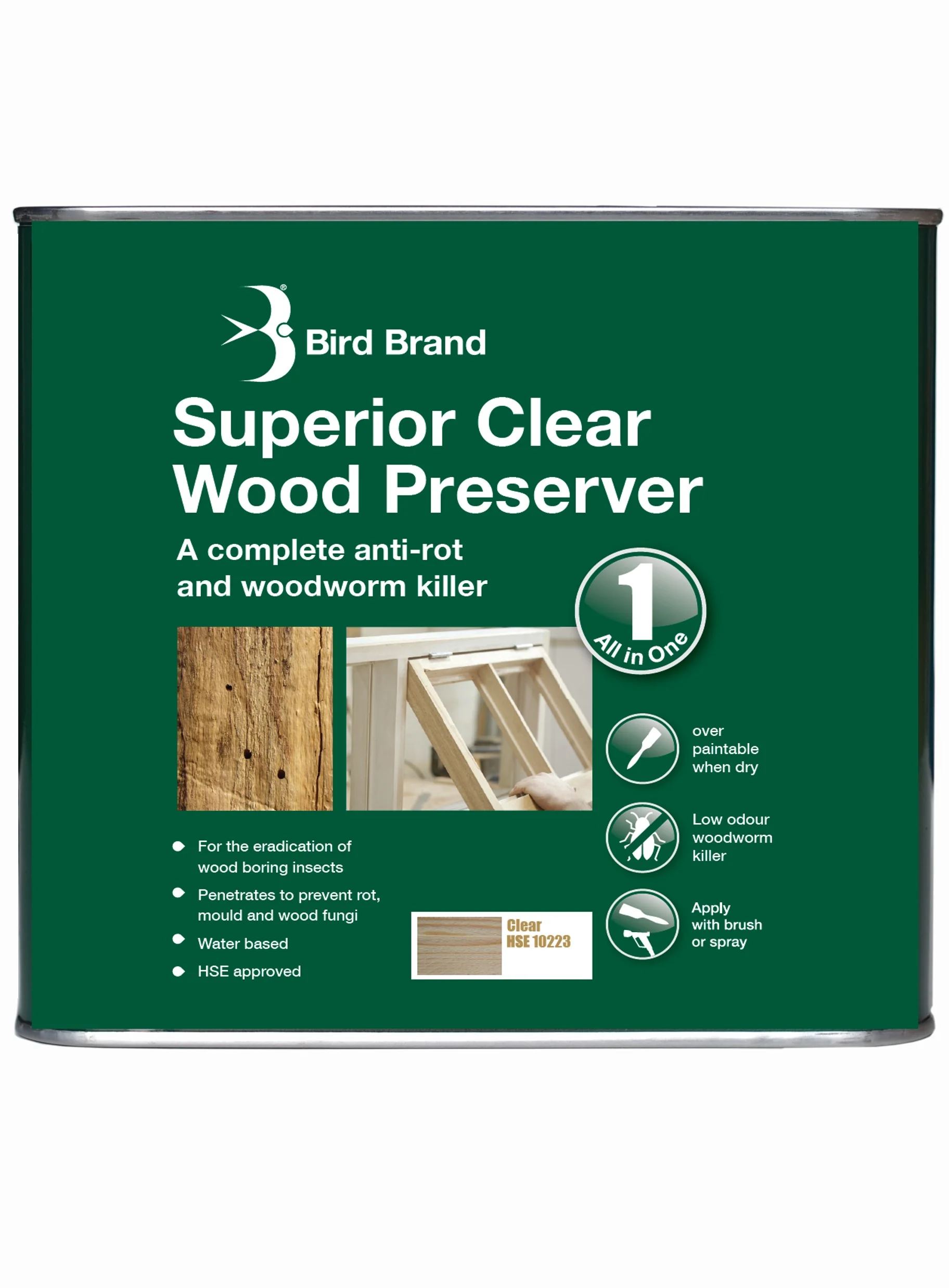 Bird Brand Superior Clear Wood Preserver and Woodworm Killer - Image 4