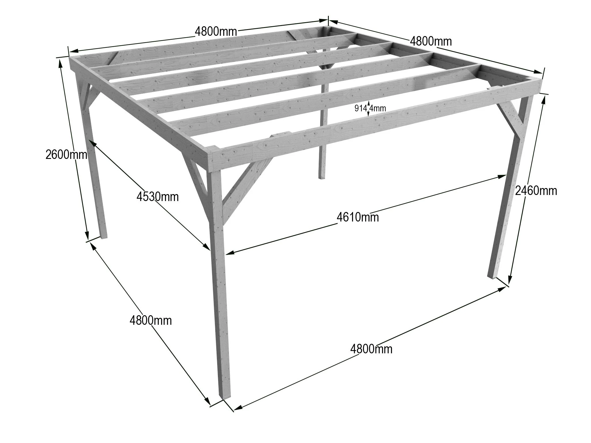 Box Wooden Garden Pergola Kit - Image 30