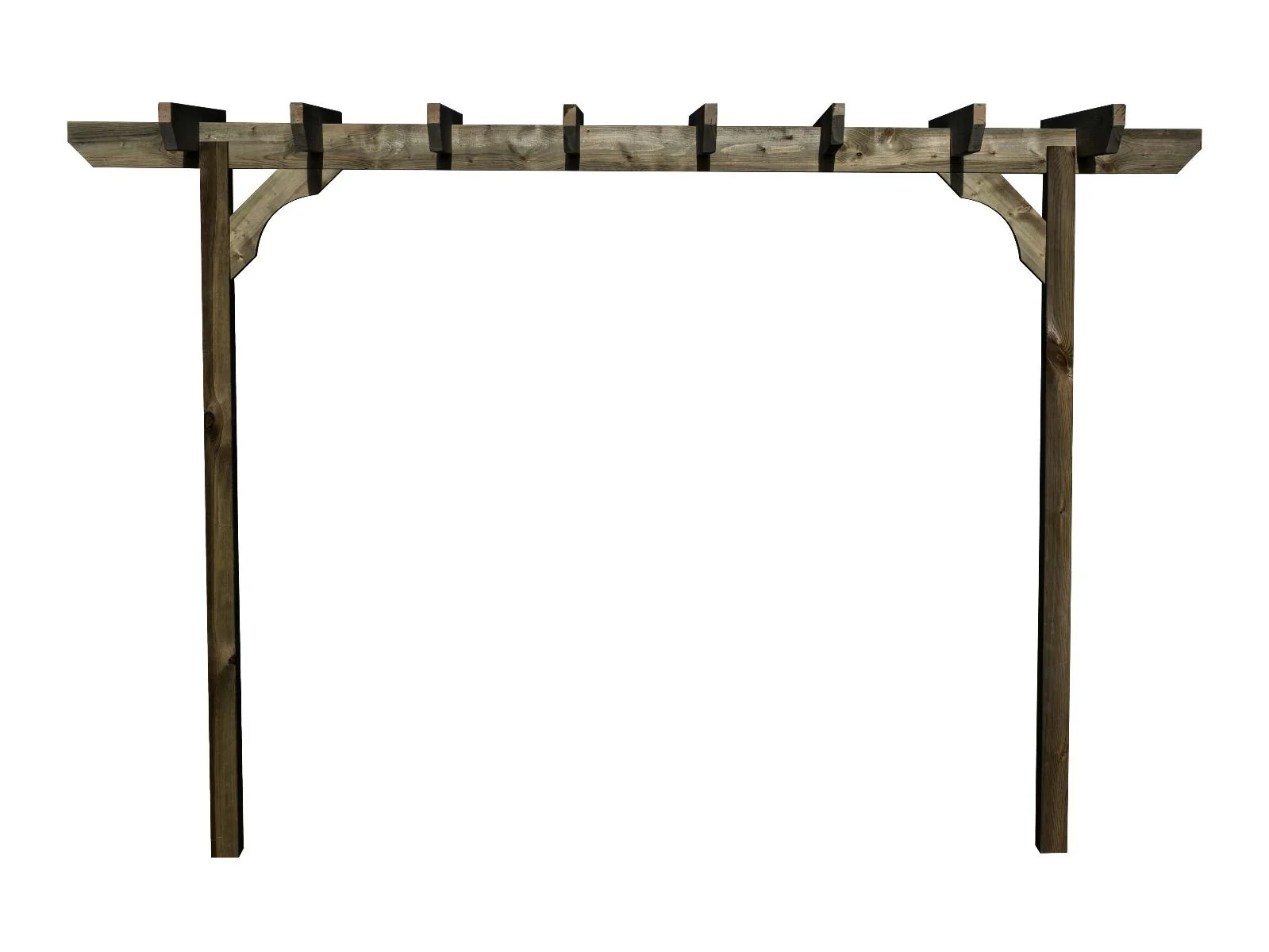 Chamfered Single Beam Pergola, Plant Climbing Arbour - Sculpted brace - Image 3