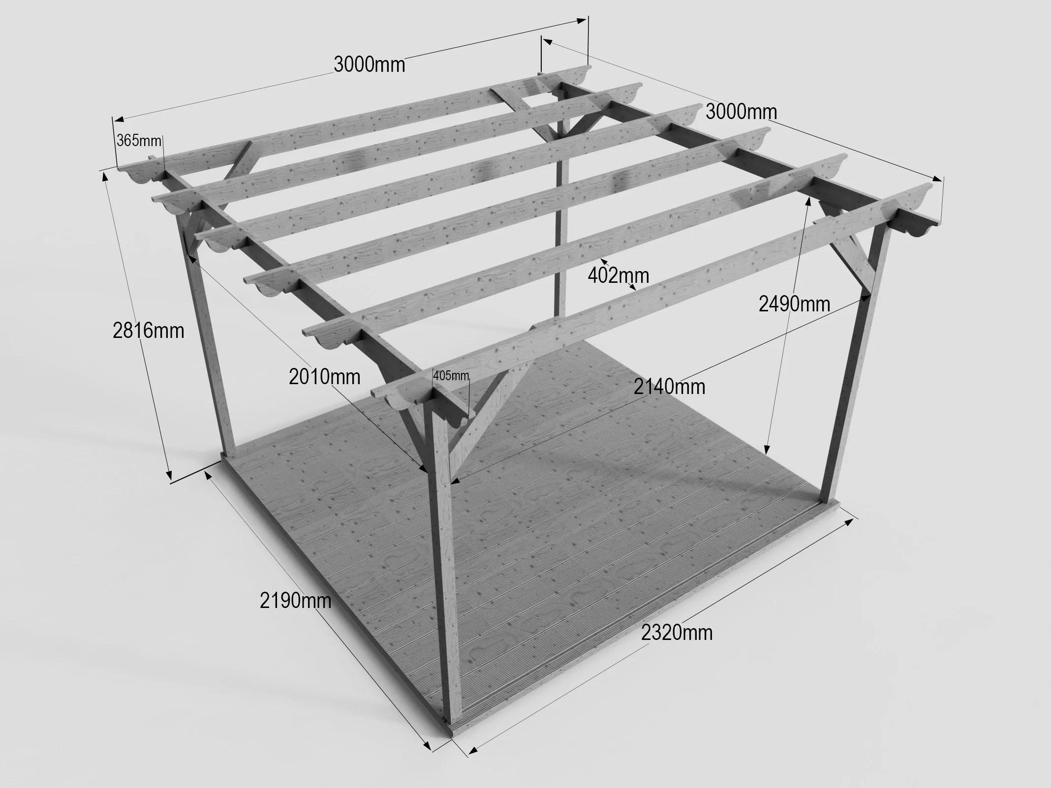 Champion Wooden Pergola and Decking Kit - Image 9