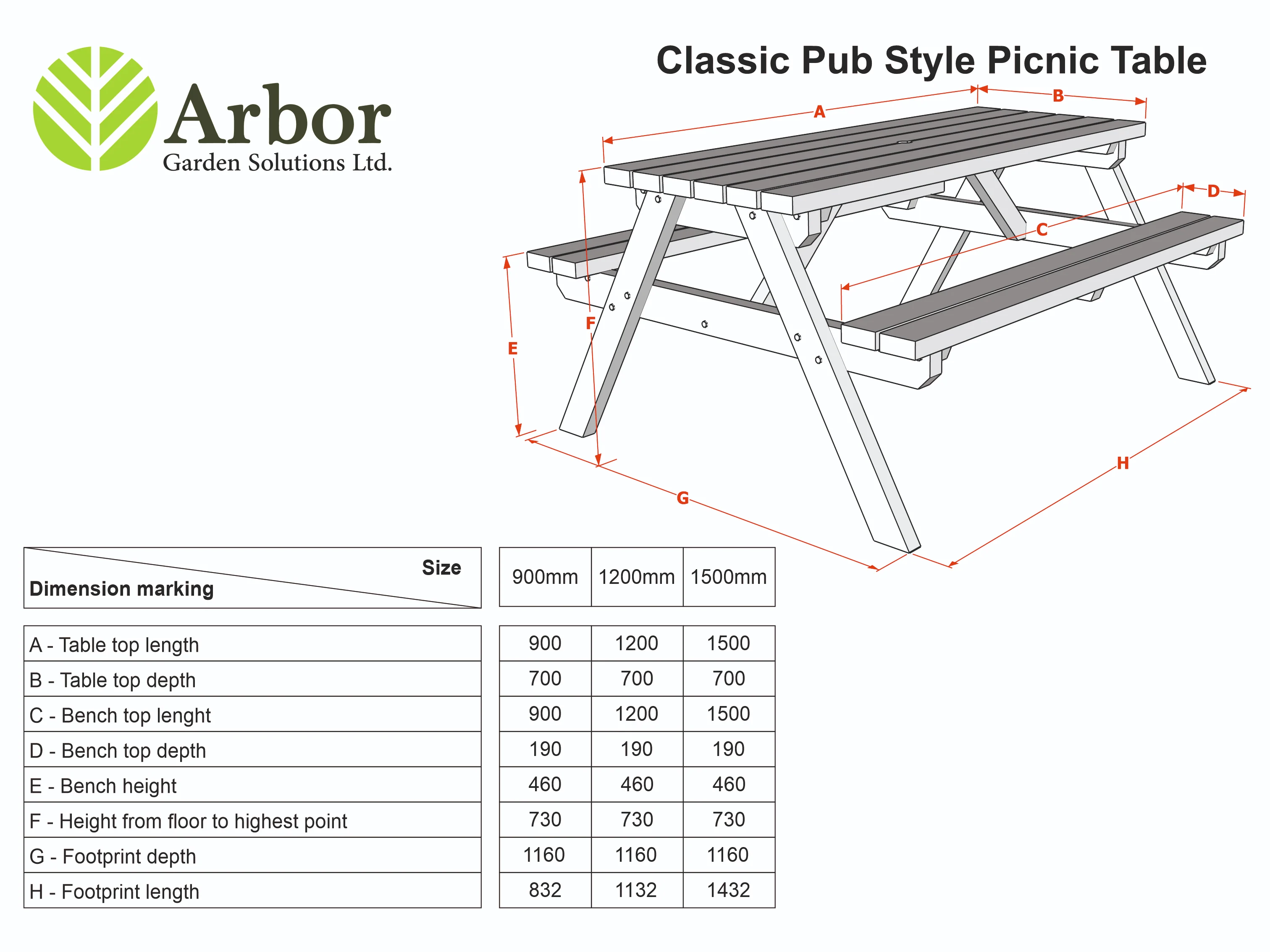Classic Pub Style Picnic Bench and Table - Image 2
