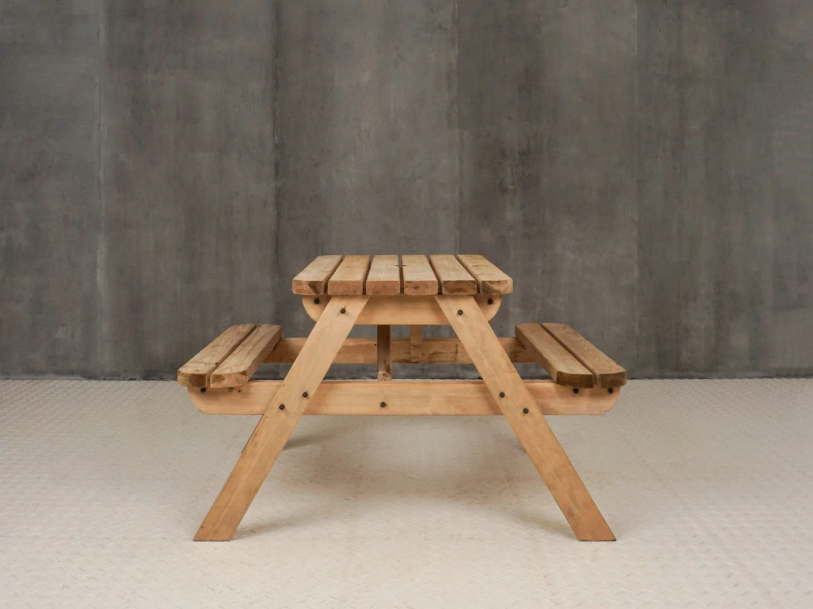 Classic Rounded Pub Style Picnic Bench and Table - Rustic Finish - Image 7