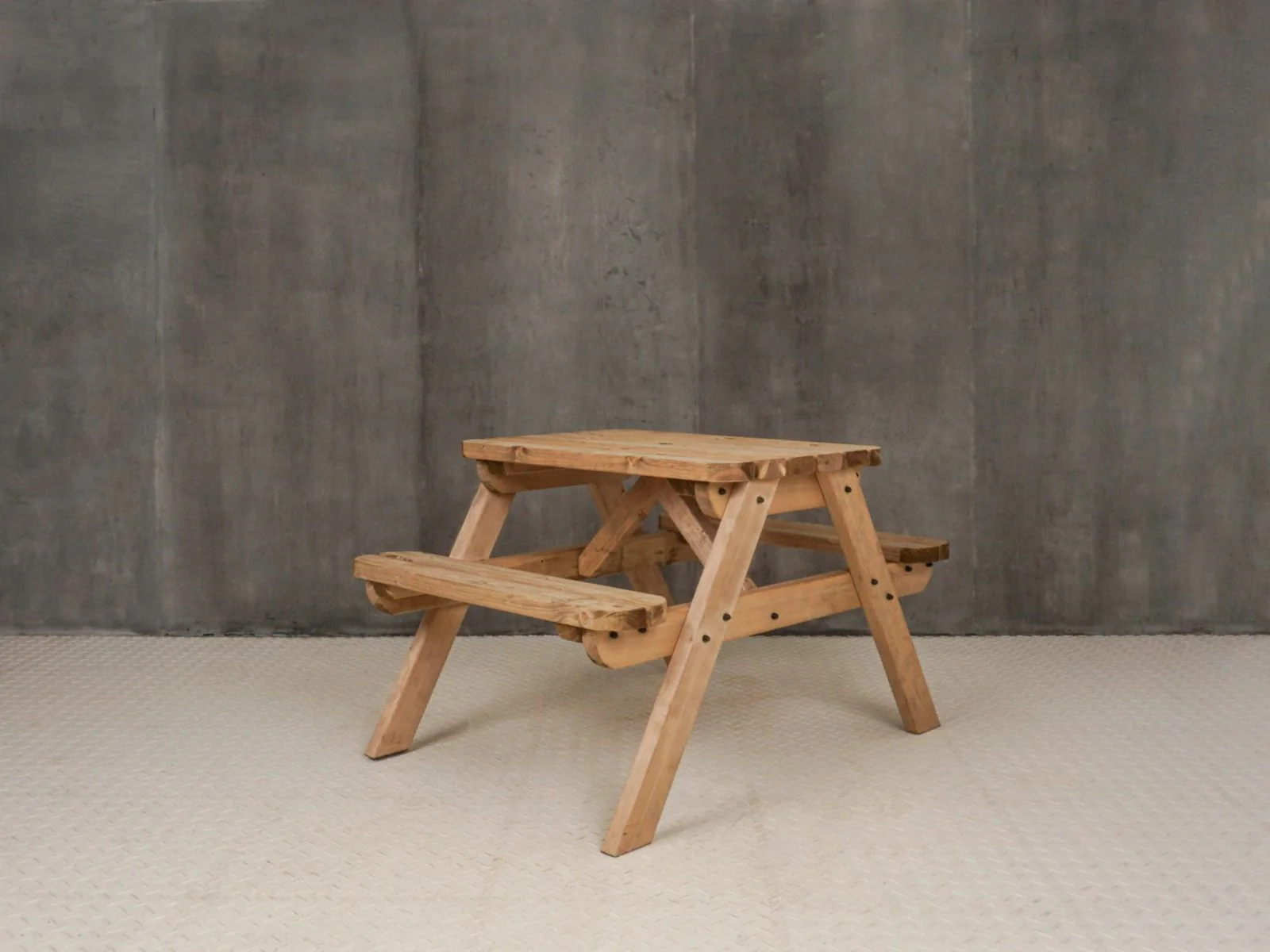 Classic Rounded Pub Style Picnic Bench and Table - Rustic Finish - Image 9
