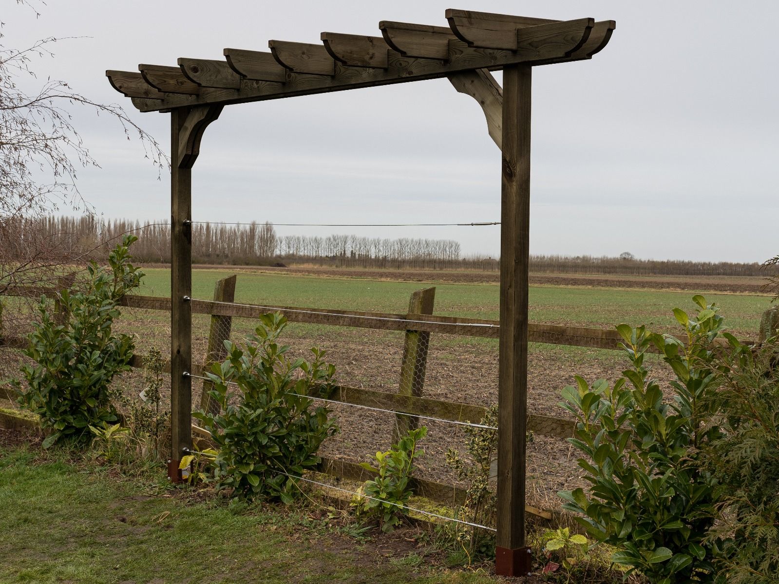Corbel Double Beam Pergola, Plant Climbing Arbour - Sculpted brace - Image 3