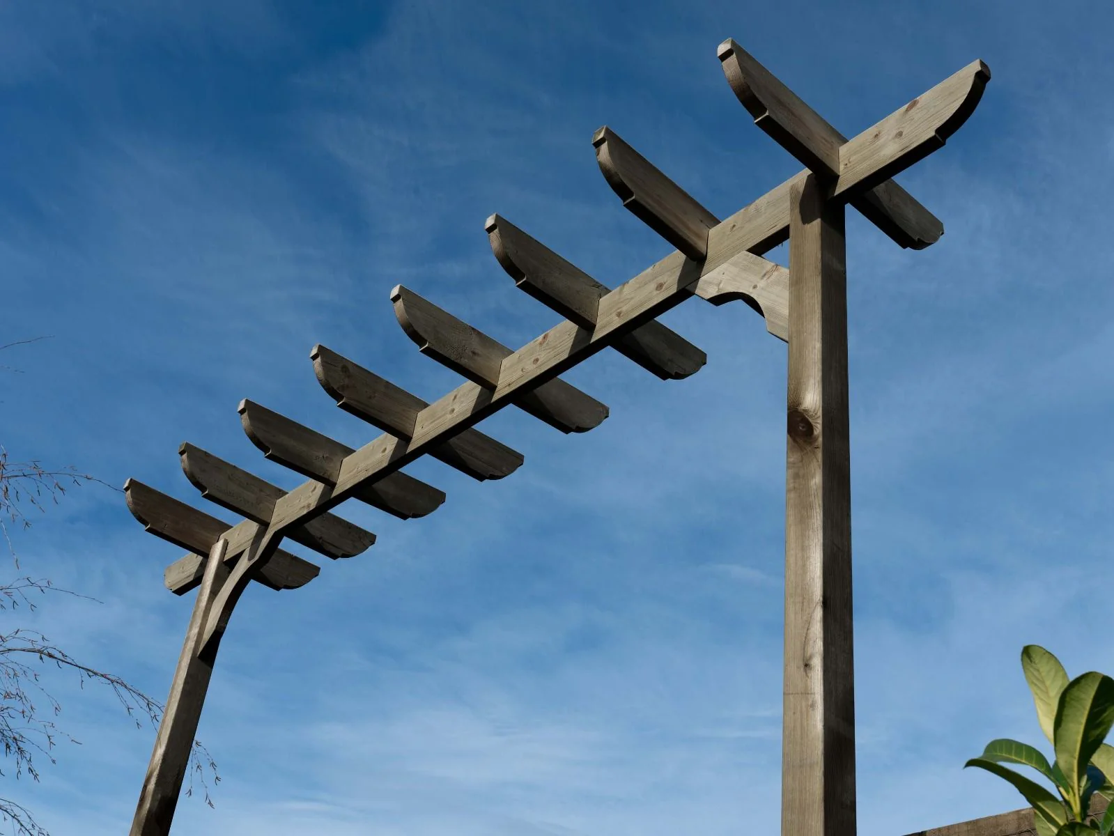 Corbel Single Beam Pergola, Plant Climbing Arbour - Sculpted brace - Image 6