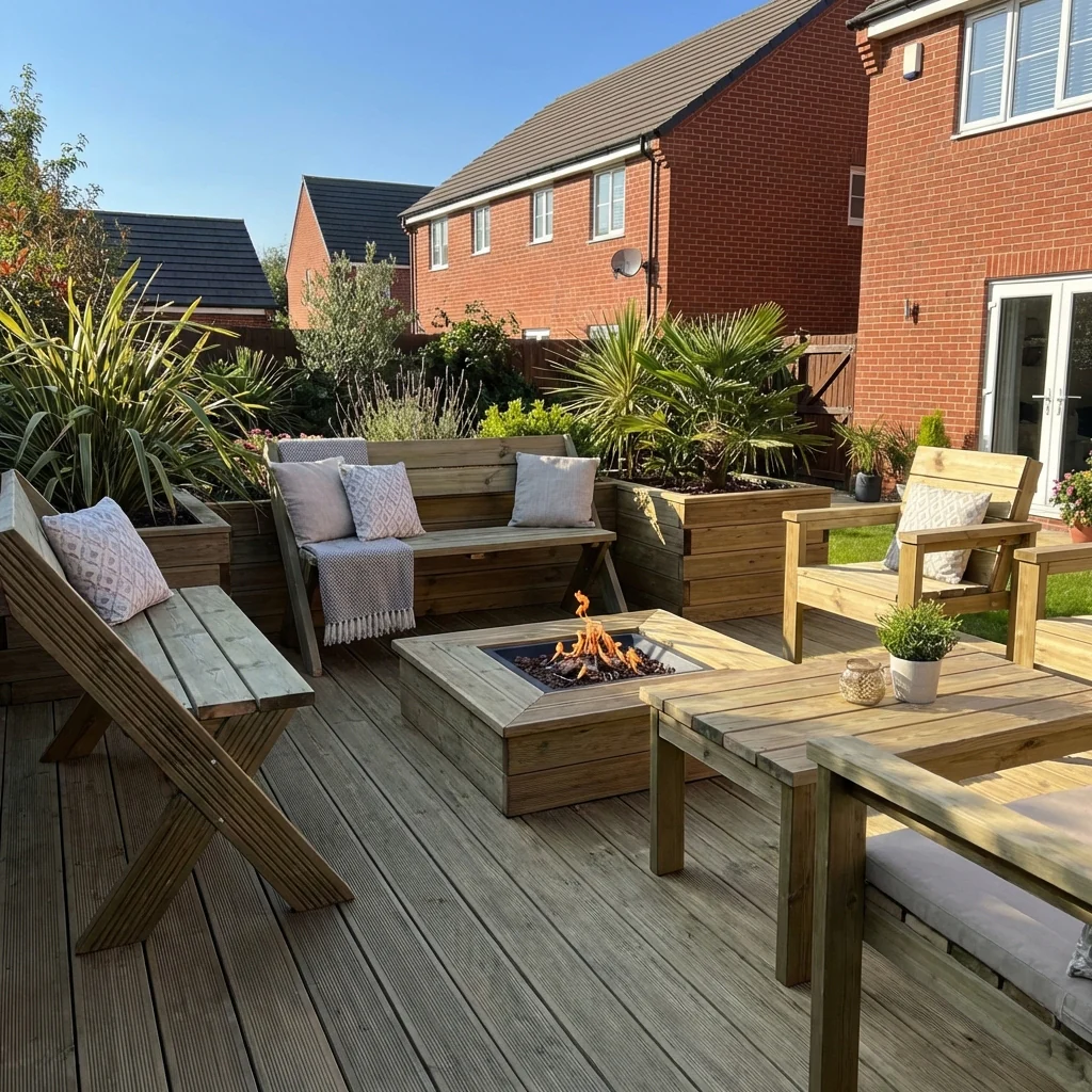 DeckFusion Wooden Garden Bench - Image 3