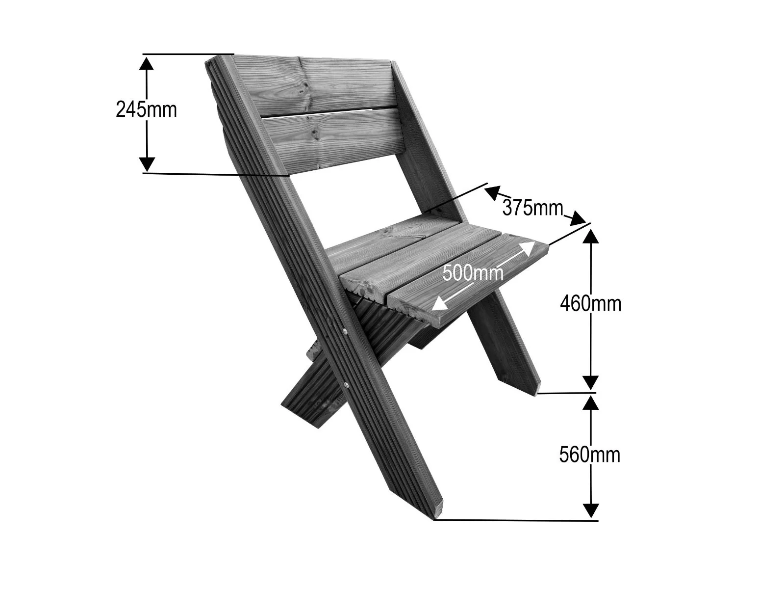 DeckFusion Wooden Rounded Picnic Table and Four Chairs Set - Image 9