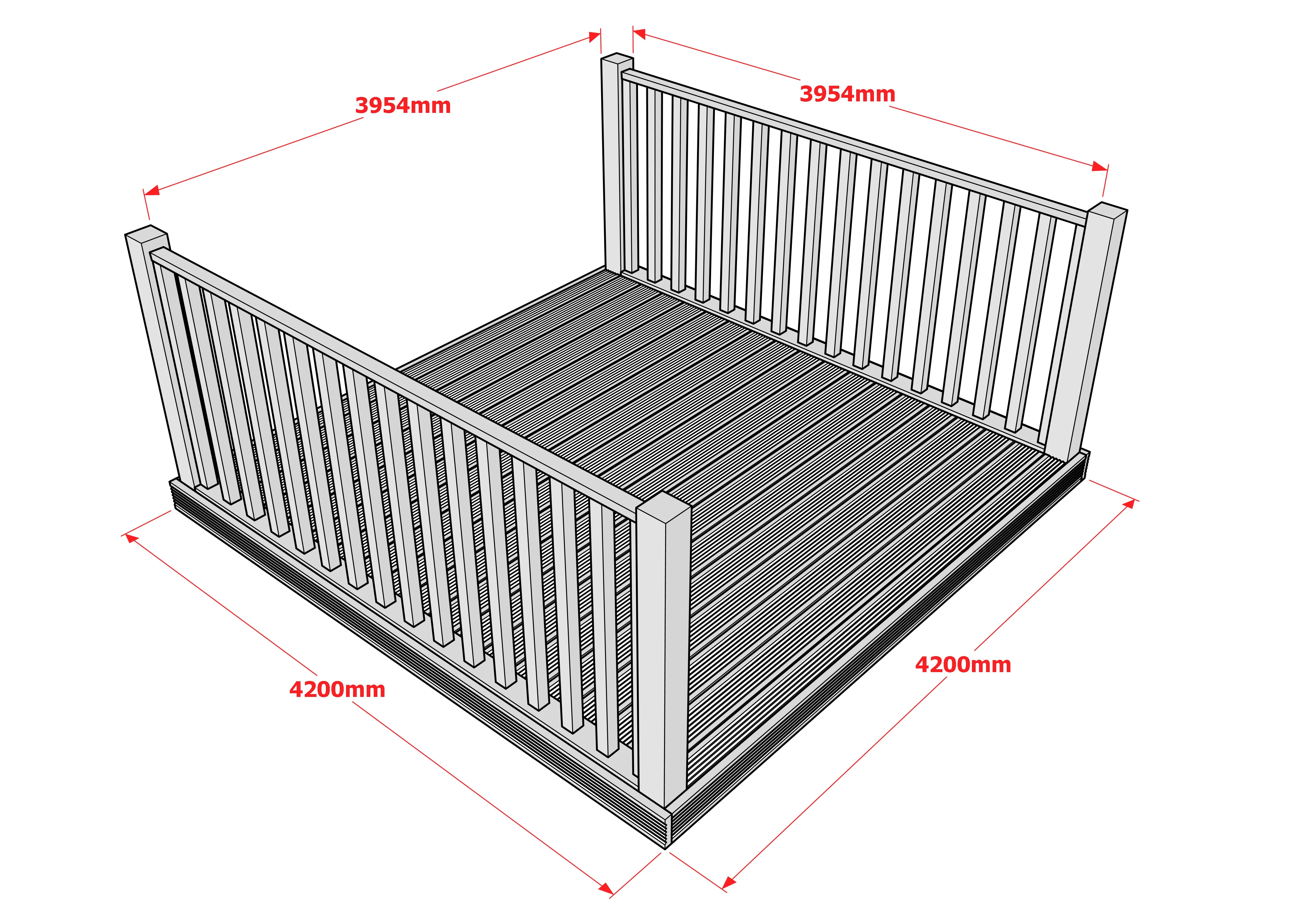 Decking Kit With Two Side Balustrade - Image 11