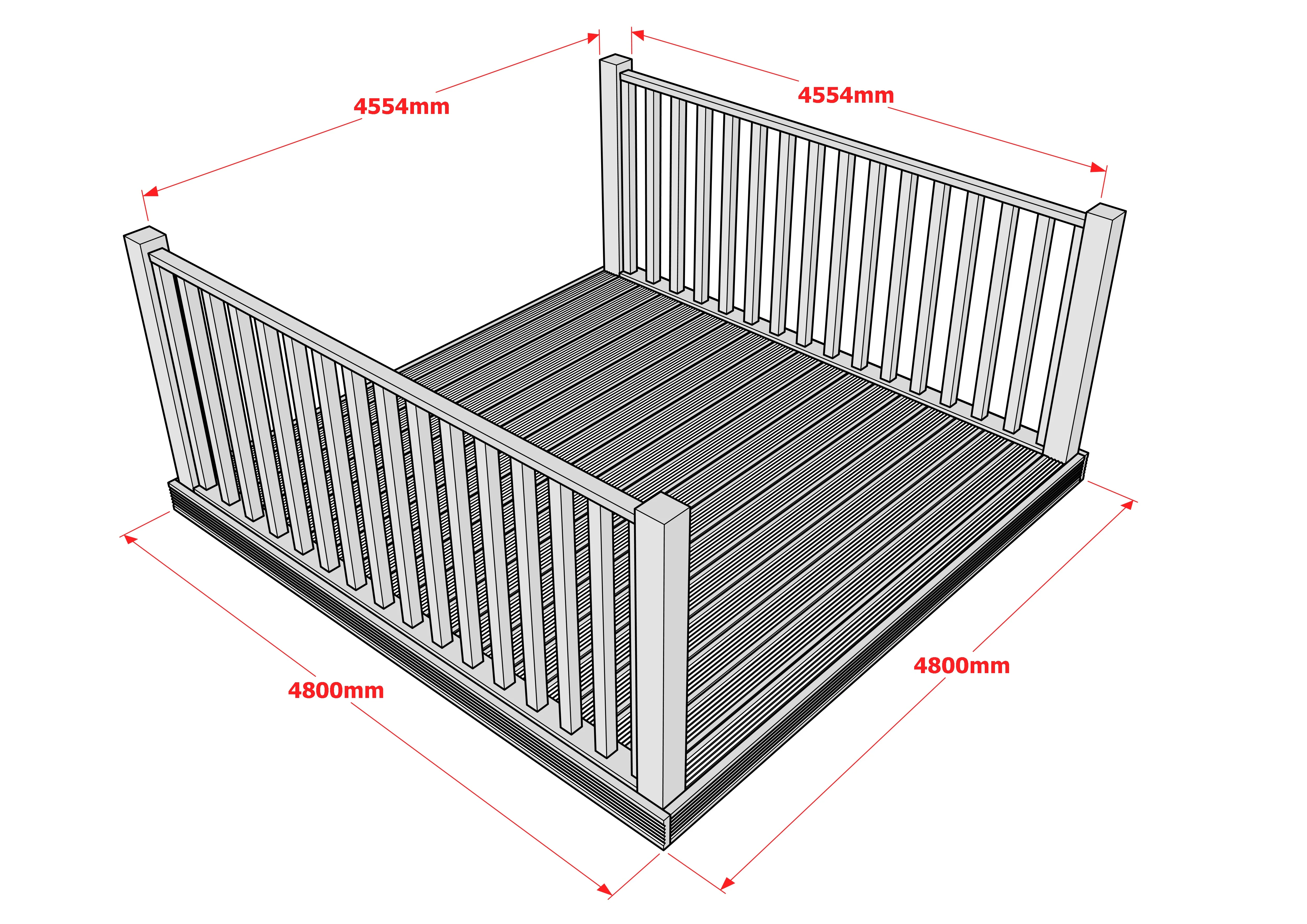 Decking Kit With Two Side Balustrade - Image 12