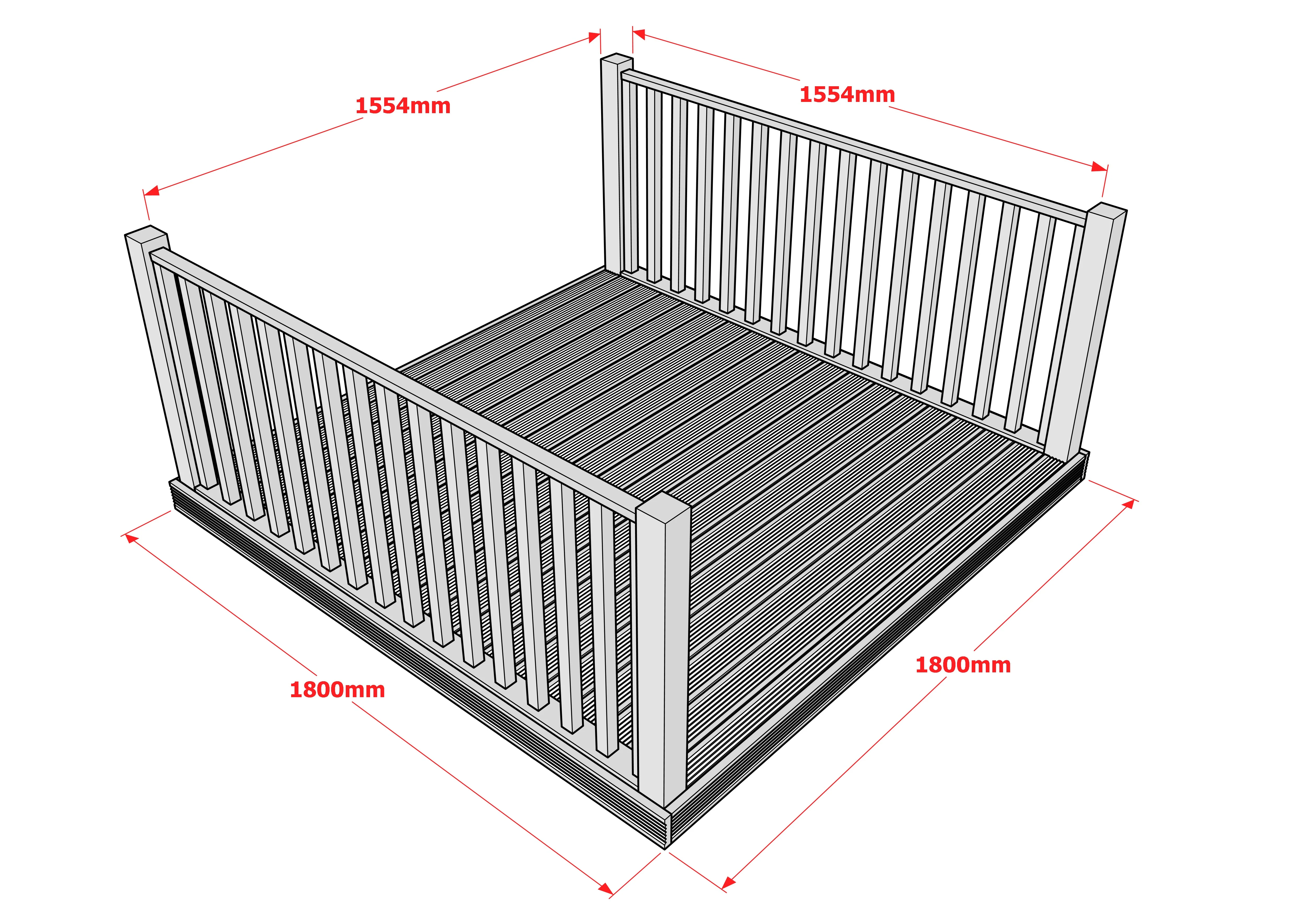 Decking Kit With Two Side Balustrade - Image 7