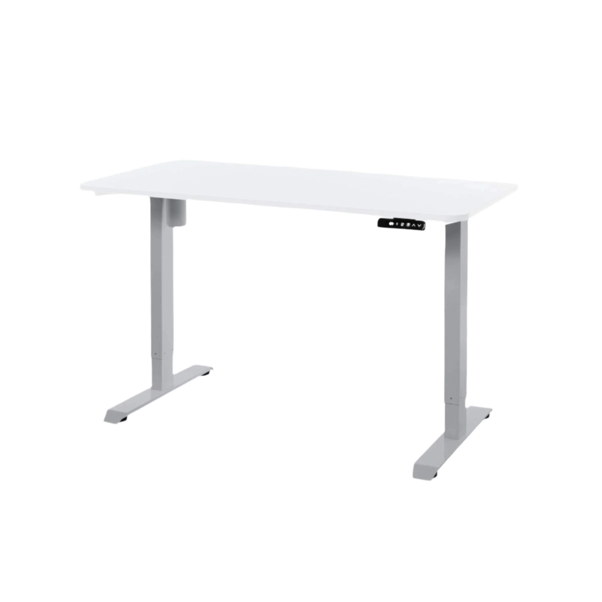 DESKO V1 Grey Standing Desk With 120x60cm White Tabletop
