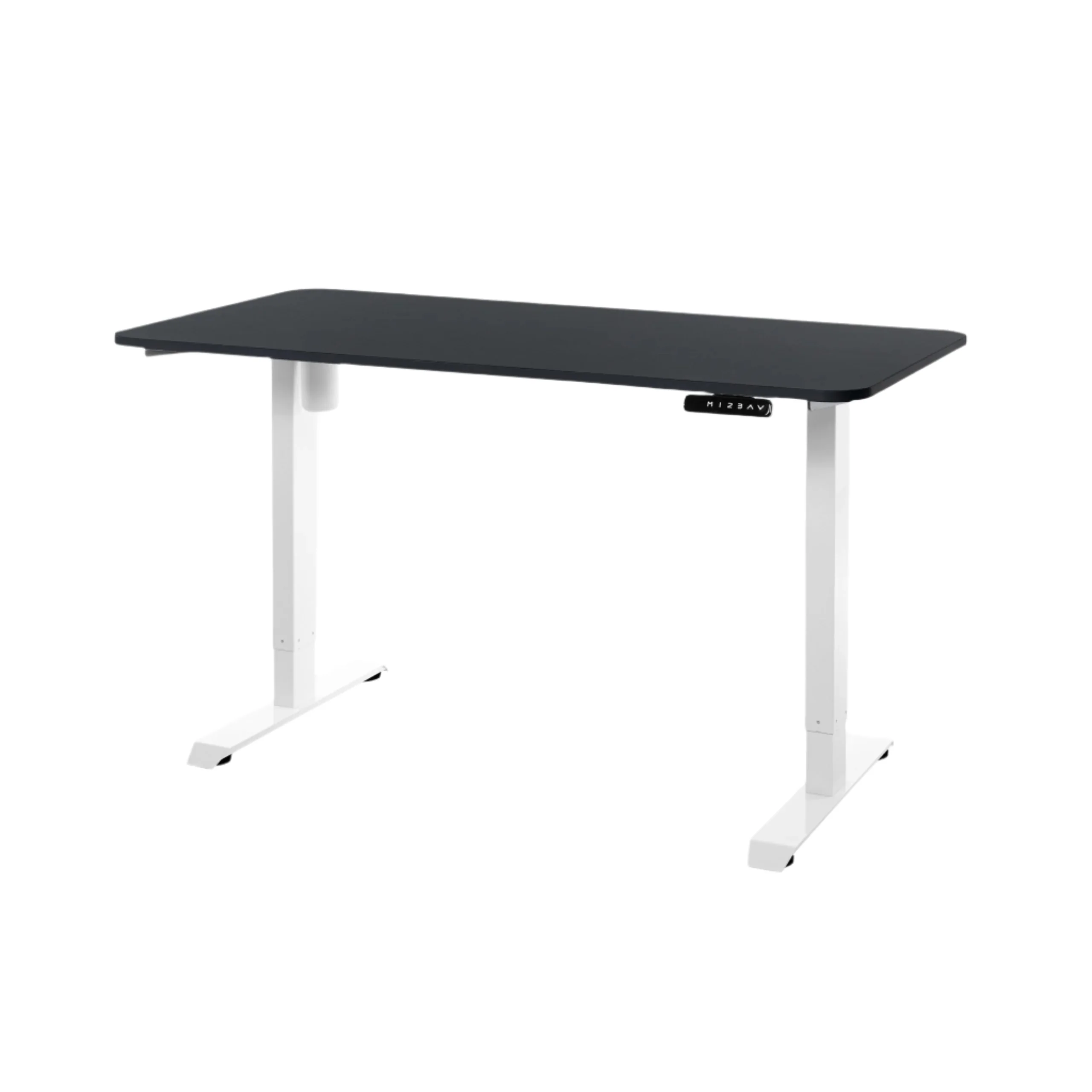 DESKO V1 White Standing Desk With 140x70cm Black Tabletop