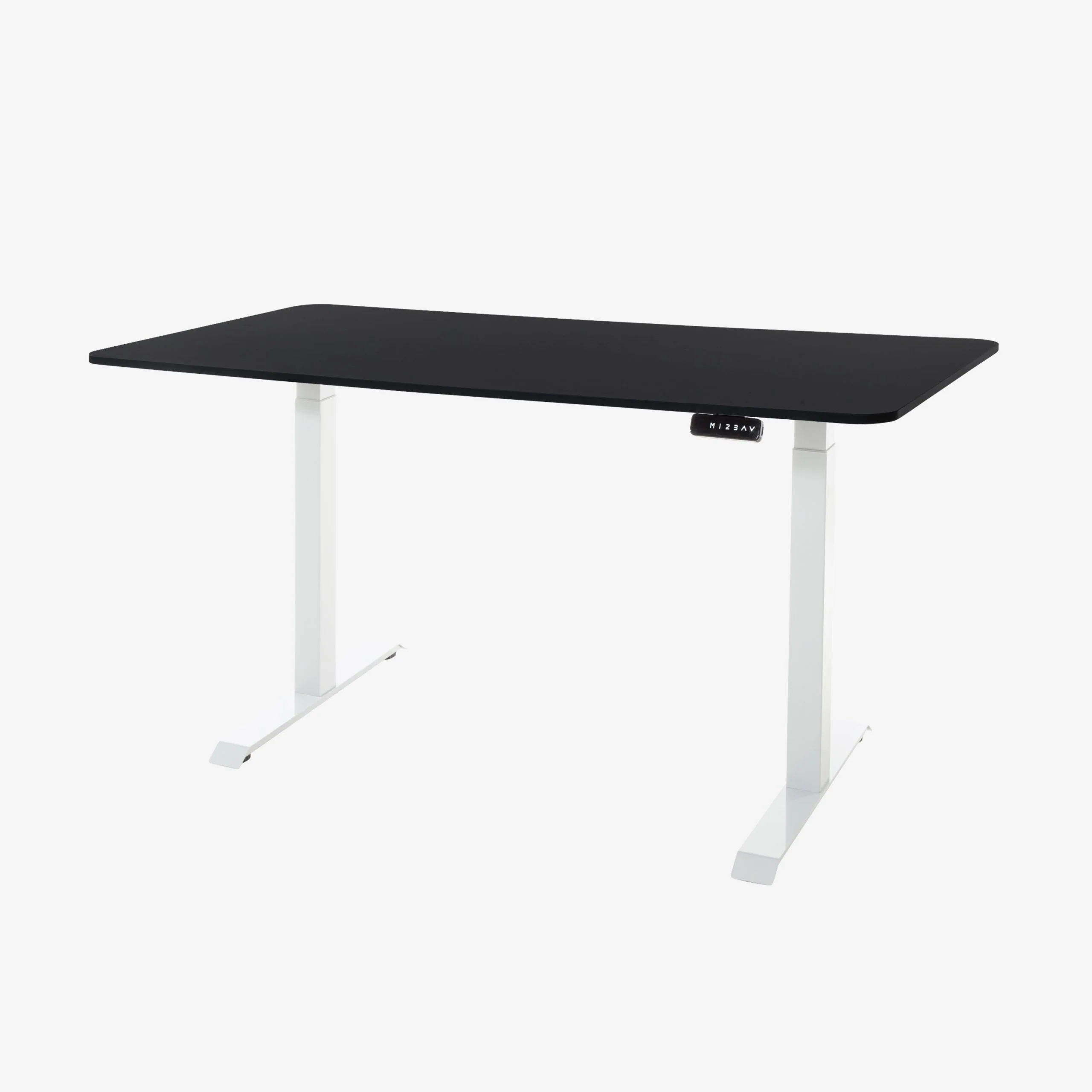 DESKO V2 White Standing Desk With 160x80cm Black Tabletop