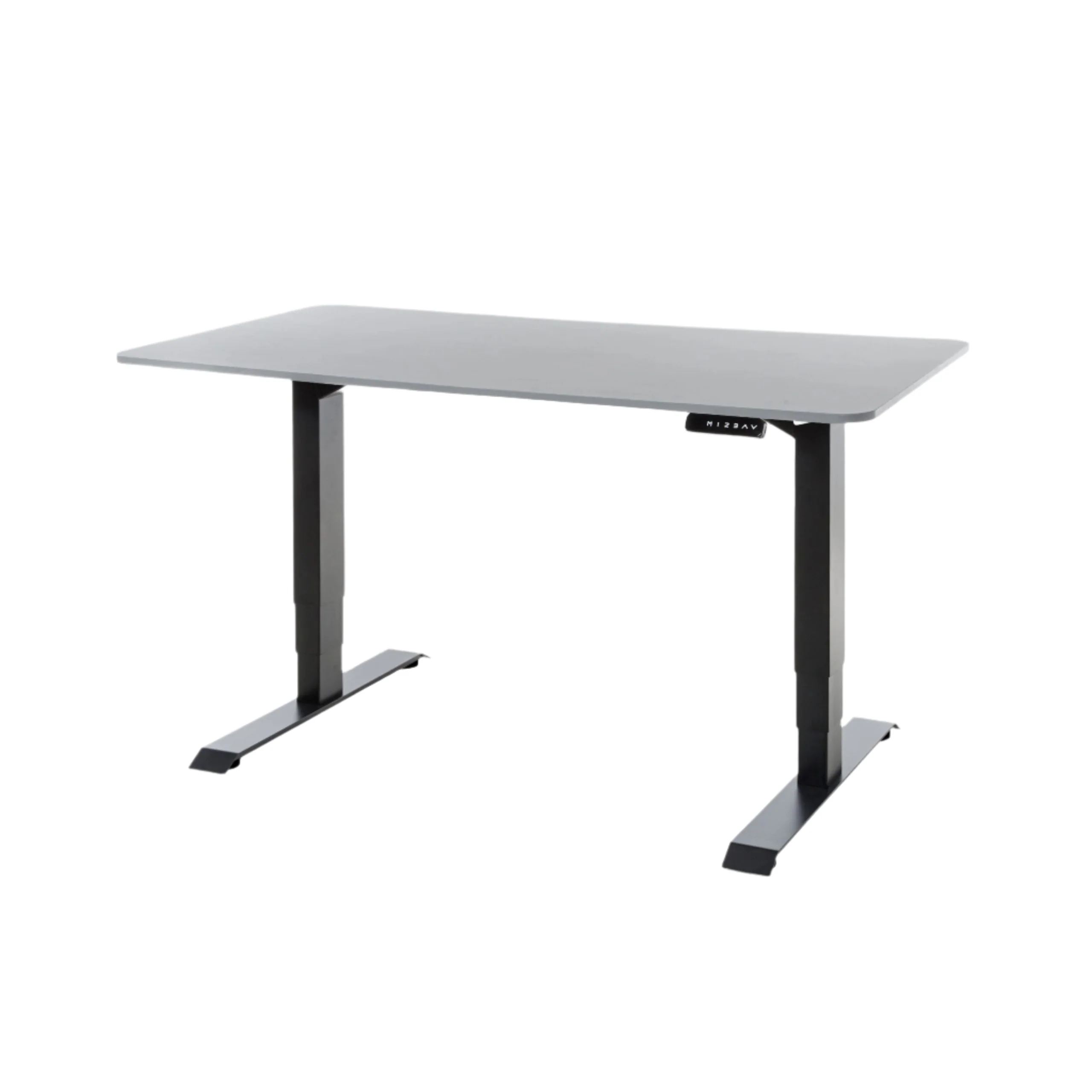 DESKO V3 Black Standing Desk With 140x70cm Grey Tabletop