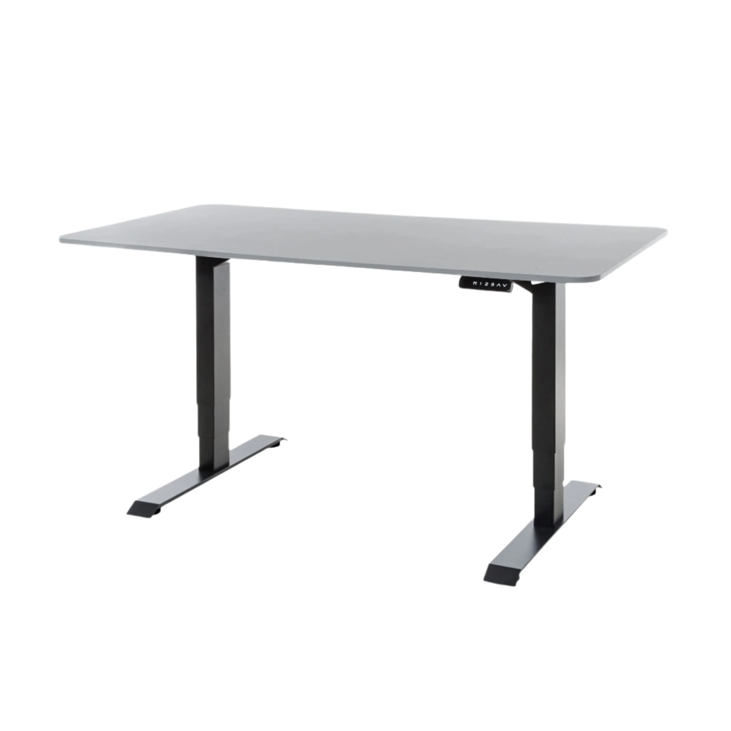 DESKO V3 Black Standing Desk With 160x80cm Grey Tabletop