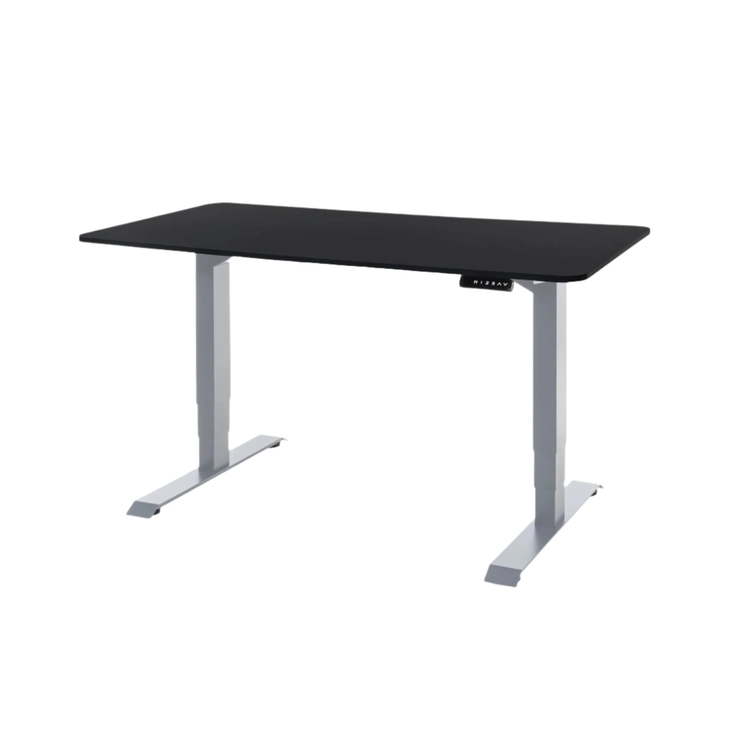 DESKO V3 Grey Standing Desk With 140x70cm Black Tabletop