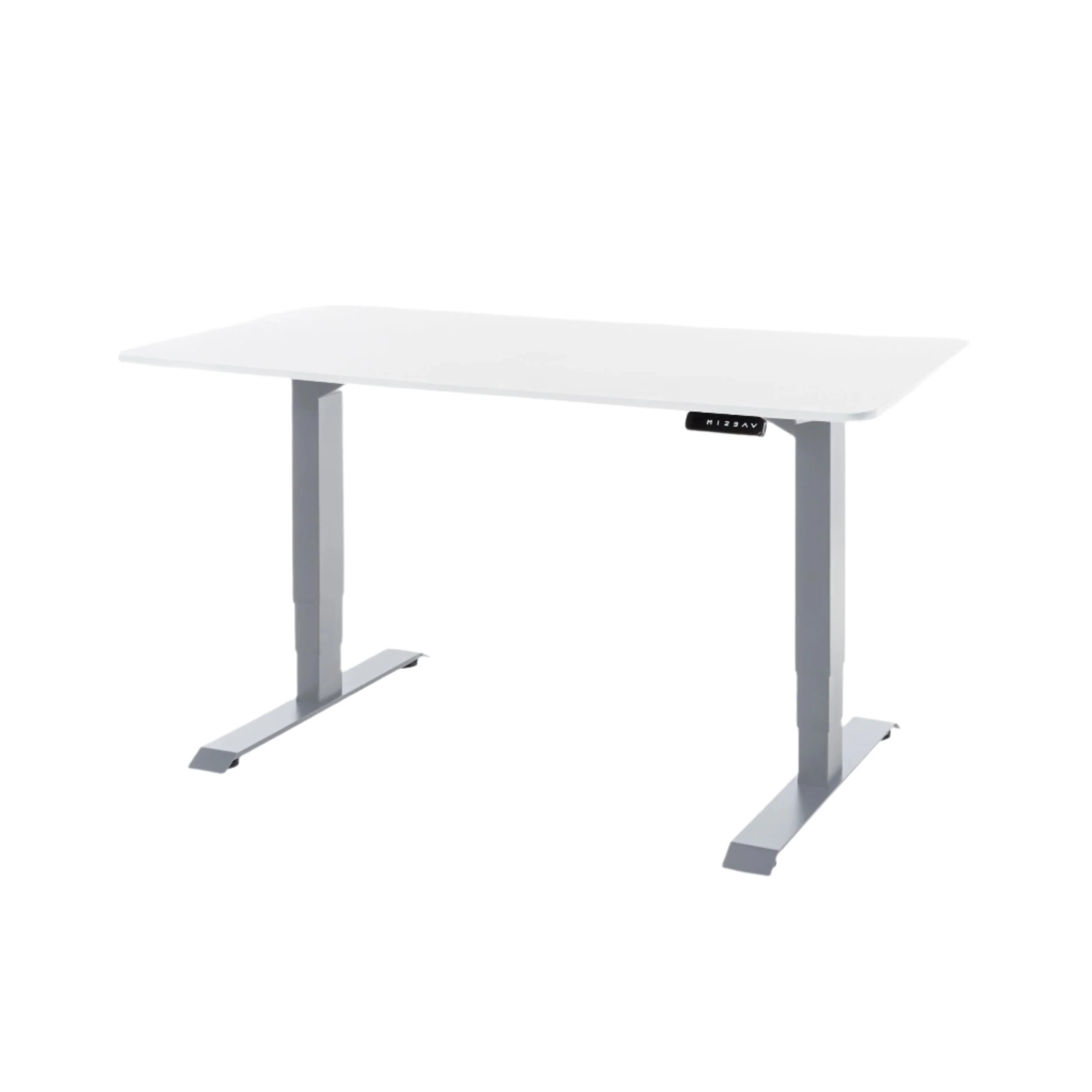 DESKO V3 Grey Standing Desk With 140x70cm White Tabletop