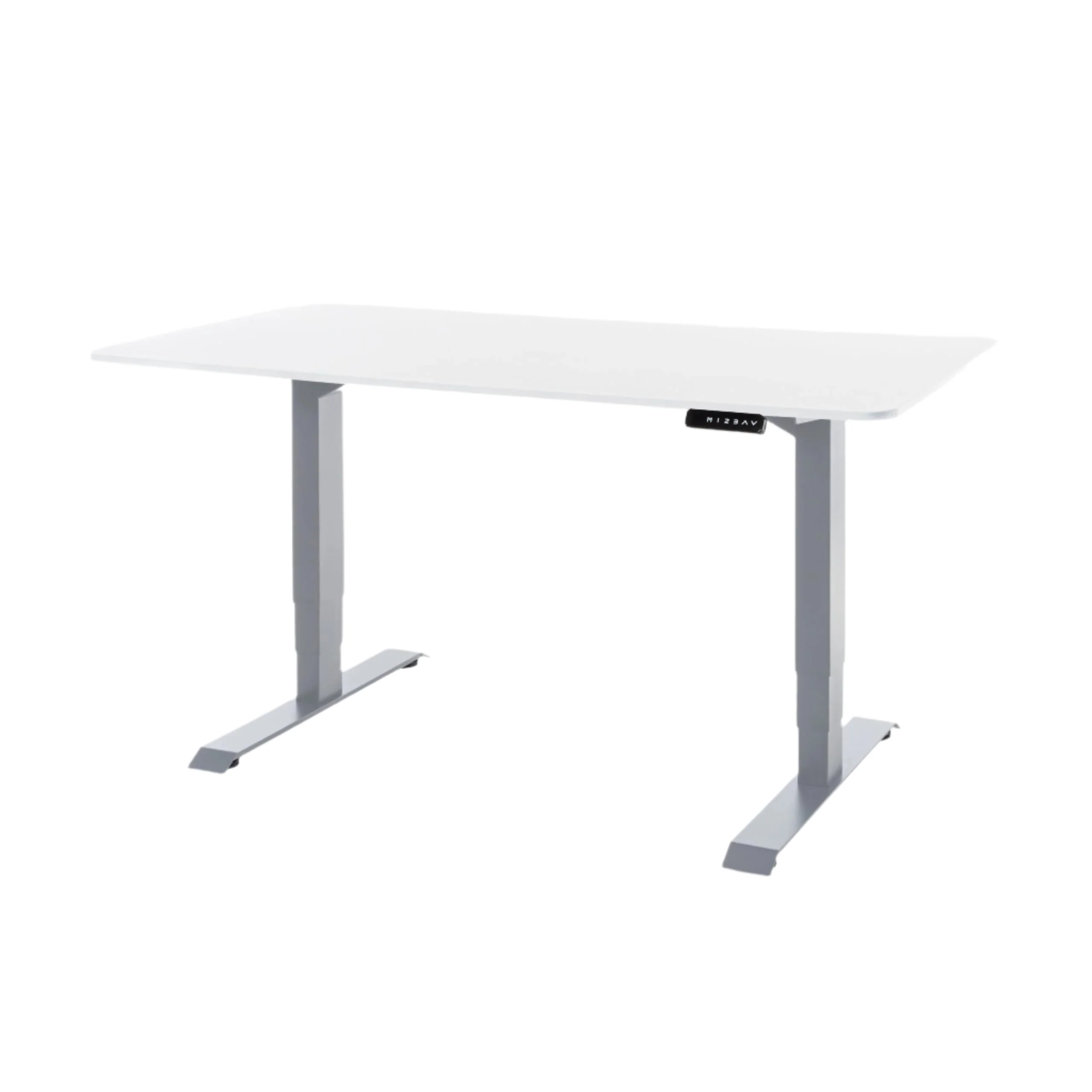 DESKO V3 Grey Standing Desk With 160x80cm White Tabletop