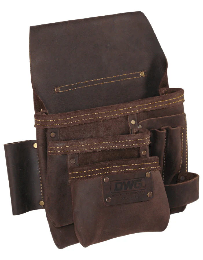 DWG LEATHER TOOL POUCH 6 PKT NO BELT