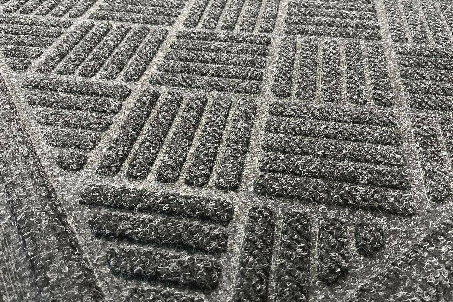 Eco Friendly Chequered Door Mat - Grey - Image 2