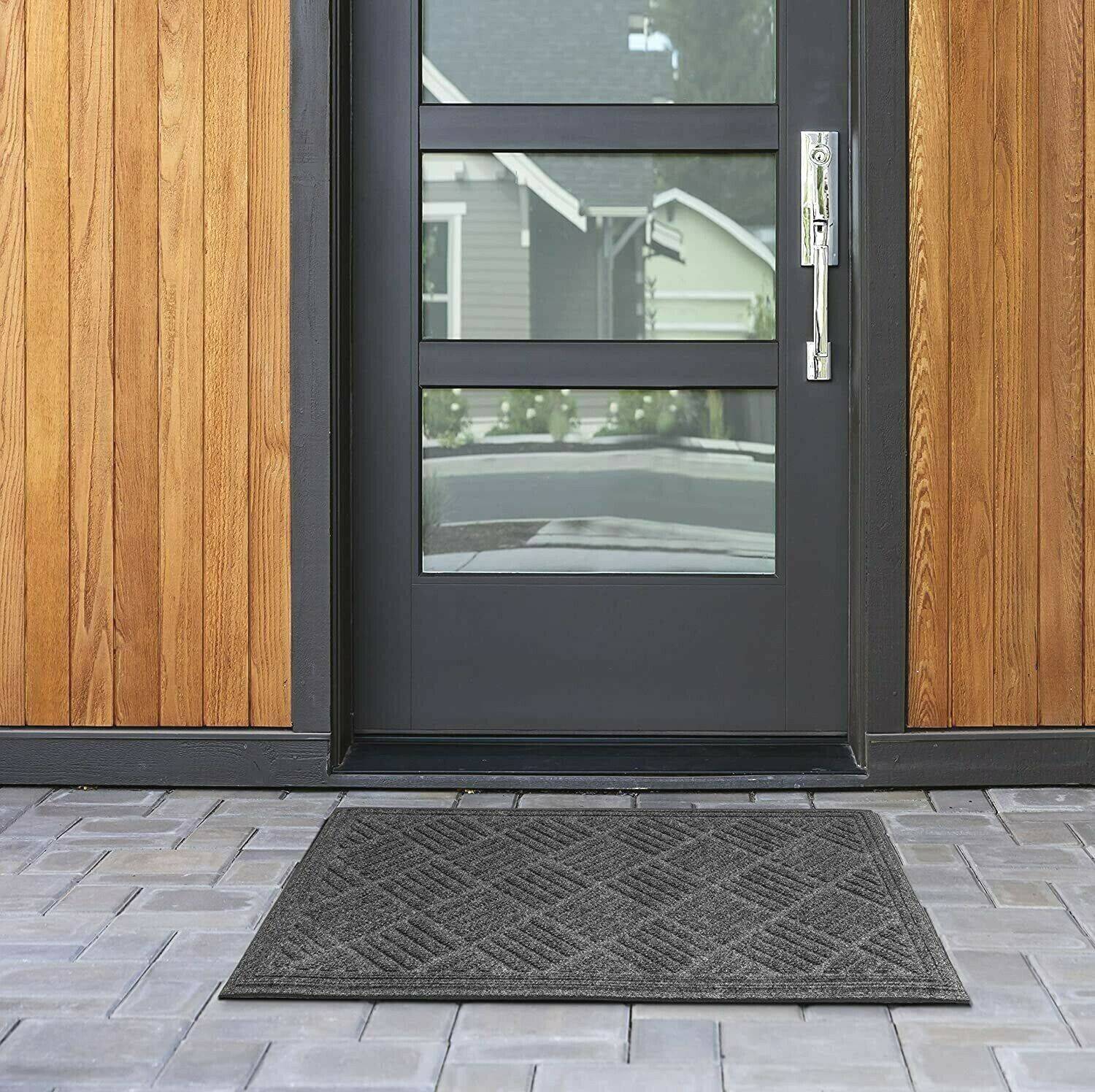 Eco Friendly Chequered Door Mat - Grey - Image 3