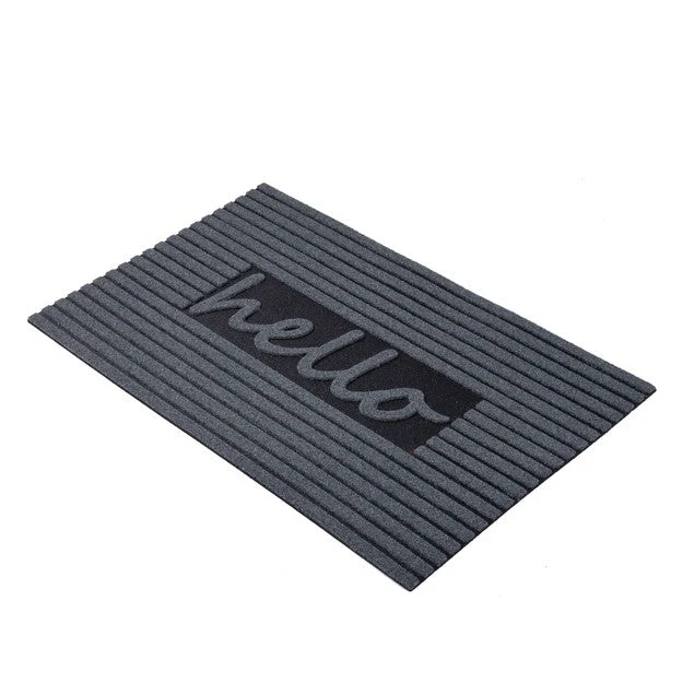 Eco-Friendly "Hello" Door Mat - Dark Grey - Image 2