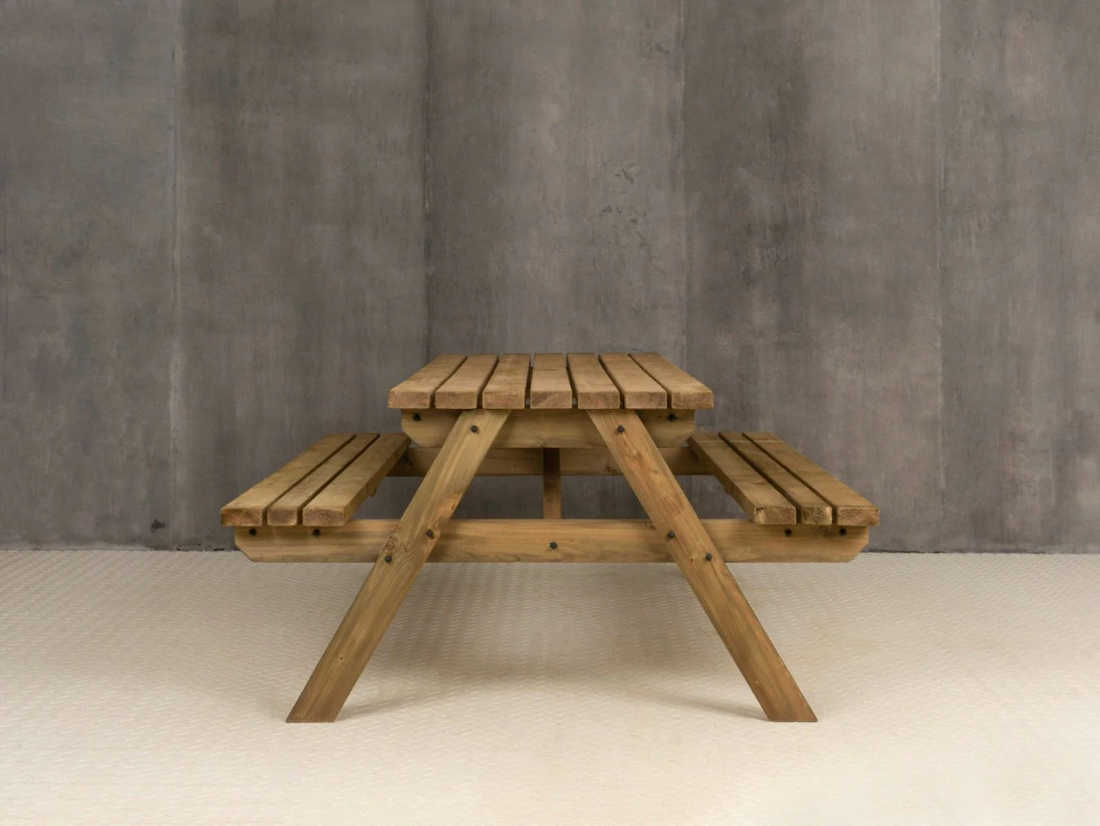 Fortem Pub Style Picnic Table and Benches Set - Rustic Finish - Image 11