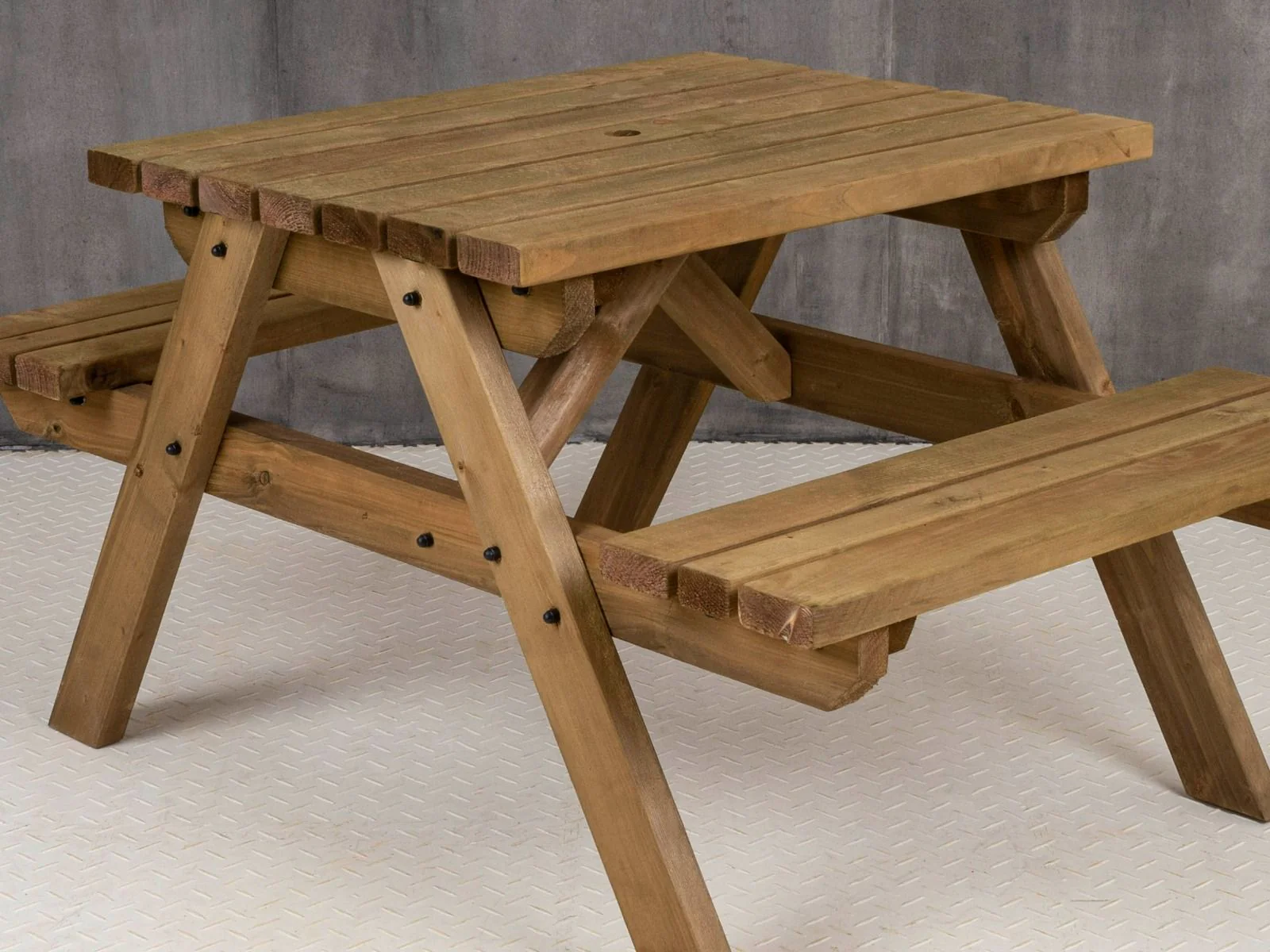 Fortem Pub Style Picnic Table and Benches Set - Rustic Finish - Image 12