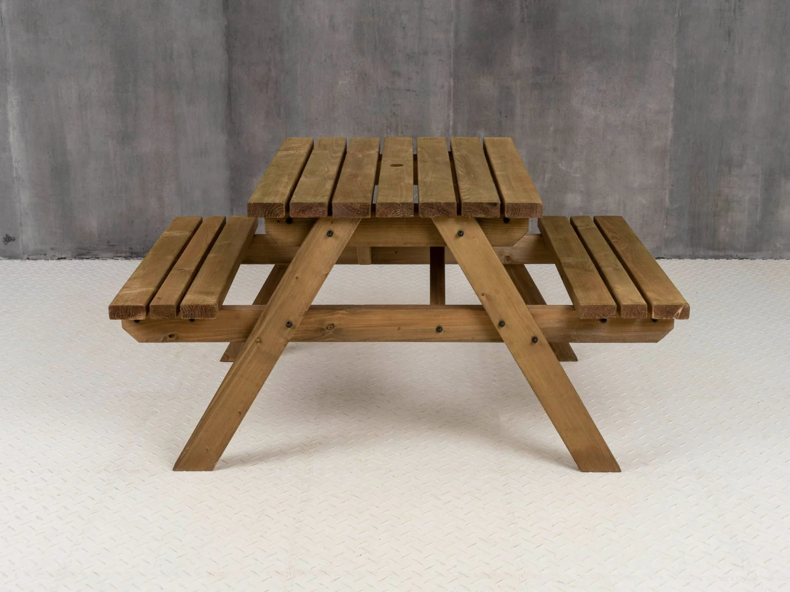 Fortem Pub Style Picnic Table and Benches Set - Rustic Finish - Image 7