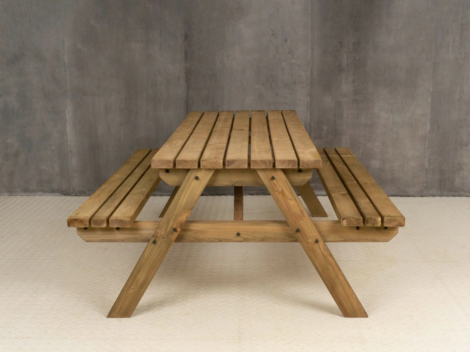 Fortem Pub Style Picnic Table and Benches Set - Rustic Finish - Image 9