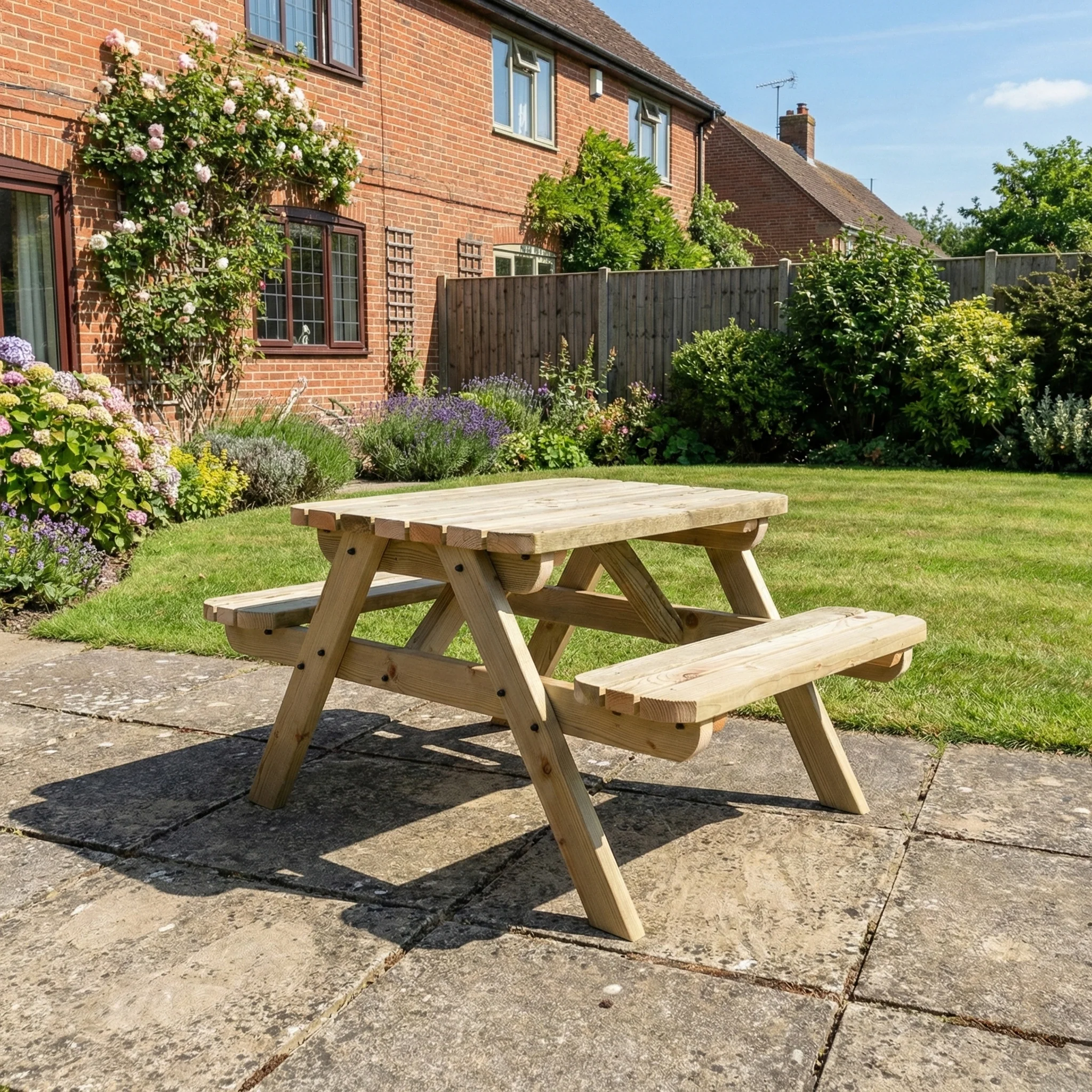 Fortem Rounded Pub Style Picnic Table Benches Set - Image 5