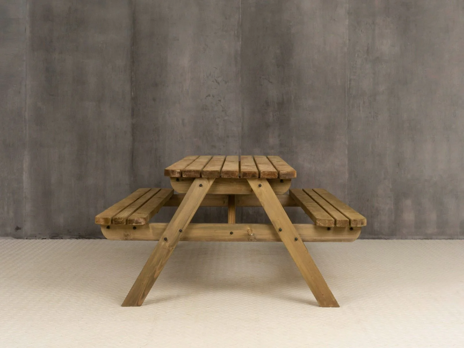 Fortem Rounded Pub Style Picnic Table Benches Set - Rustic Finish - Image 13