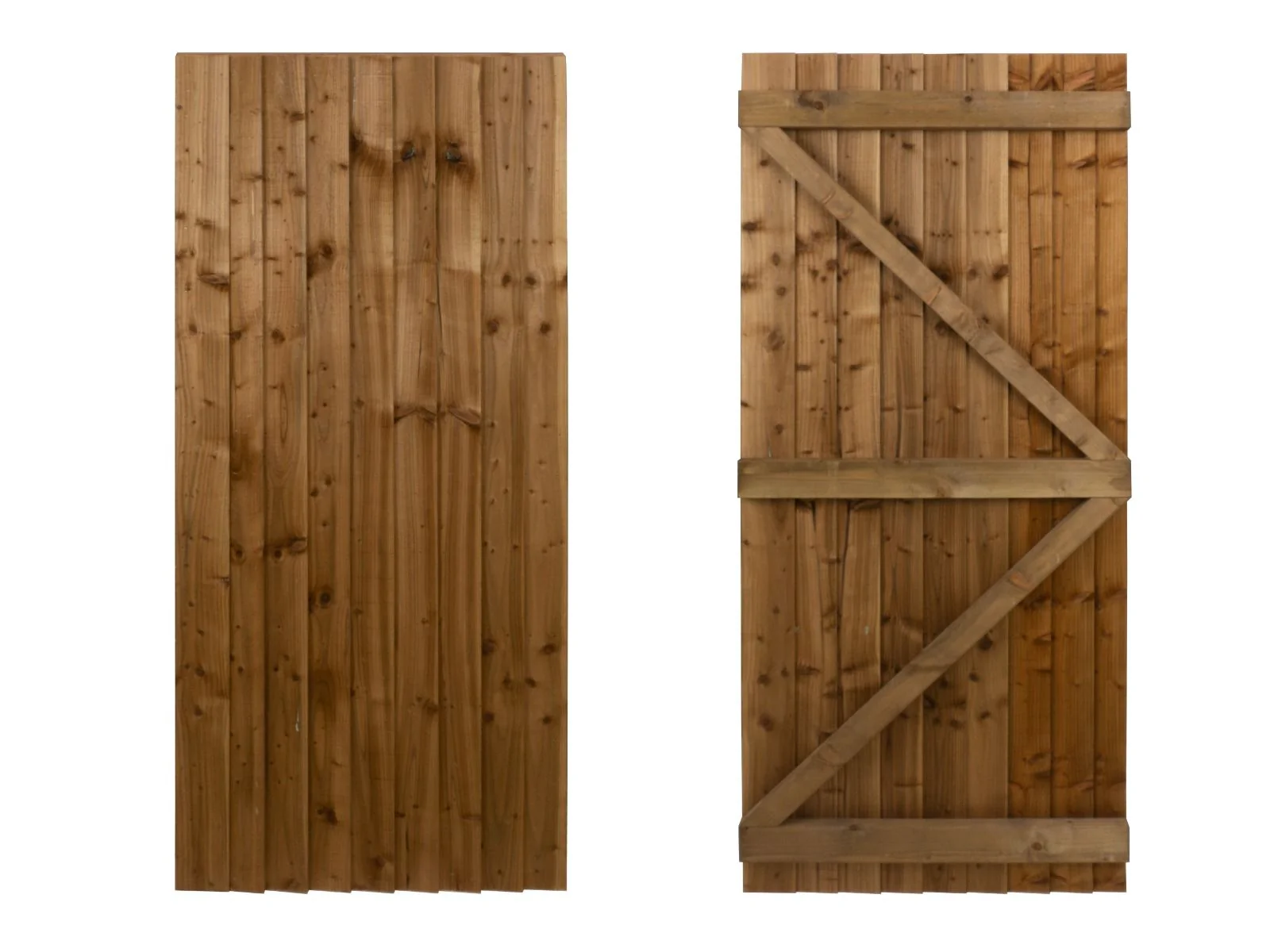 Garden and Side Gate (v1) - 150cm Height - Brown Finish