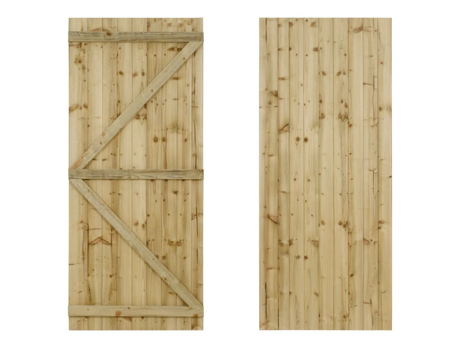 Garden and Side Gate (v1) - 180cm Height - Natural Finish