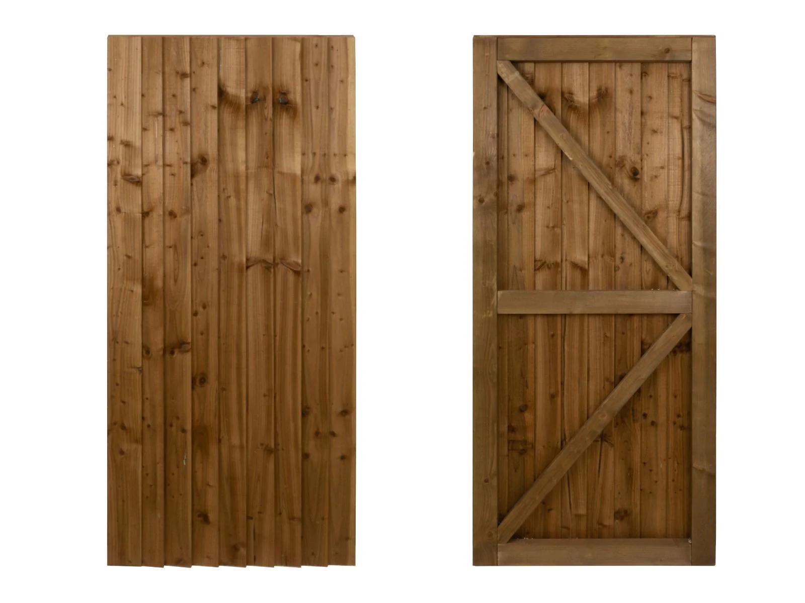 Garden and Side Gate (v2) - 150cm Height - Brown Finish